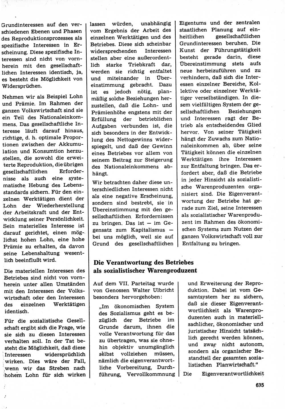 Neuer Weg (NW), Organ des Zentralkomitees (ZK) der SED (Sozialistische Einheitspartei Deutschlands) für Fragen des Parteilebens, 22. Jahrgang [Deutsche Demokratische Republik (DDR)] 1967, Seite 635 (NW ZK SED DDR 1967, S. 635)