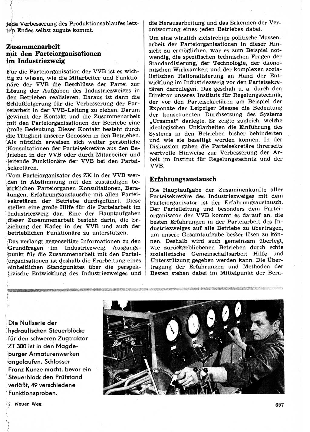 Neuer Weg (NW), Organ des Zentralkomitees (ZK) der SED (Sozialistische Einheitspartei Deutschlands) für Fragen des Parteilebens, 22. Jahrgang [Deutsche Demokratische Republik (DDR)] 1967, Seite 657 (NW ZK SED DDR 1967, S. 657)