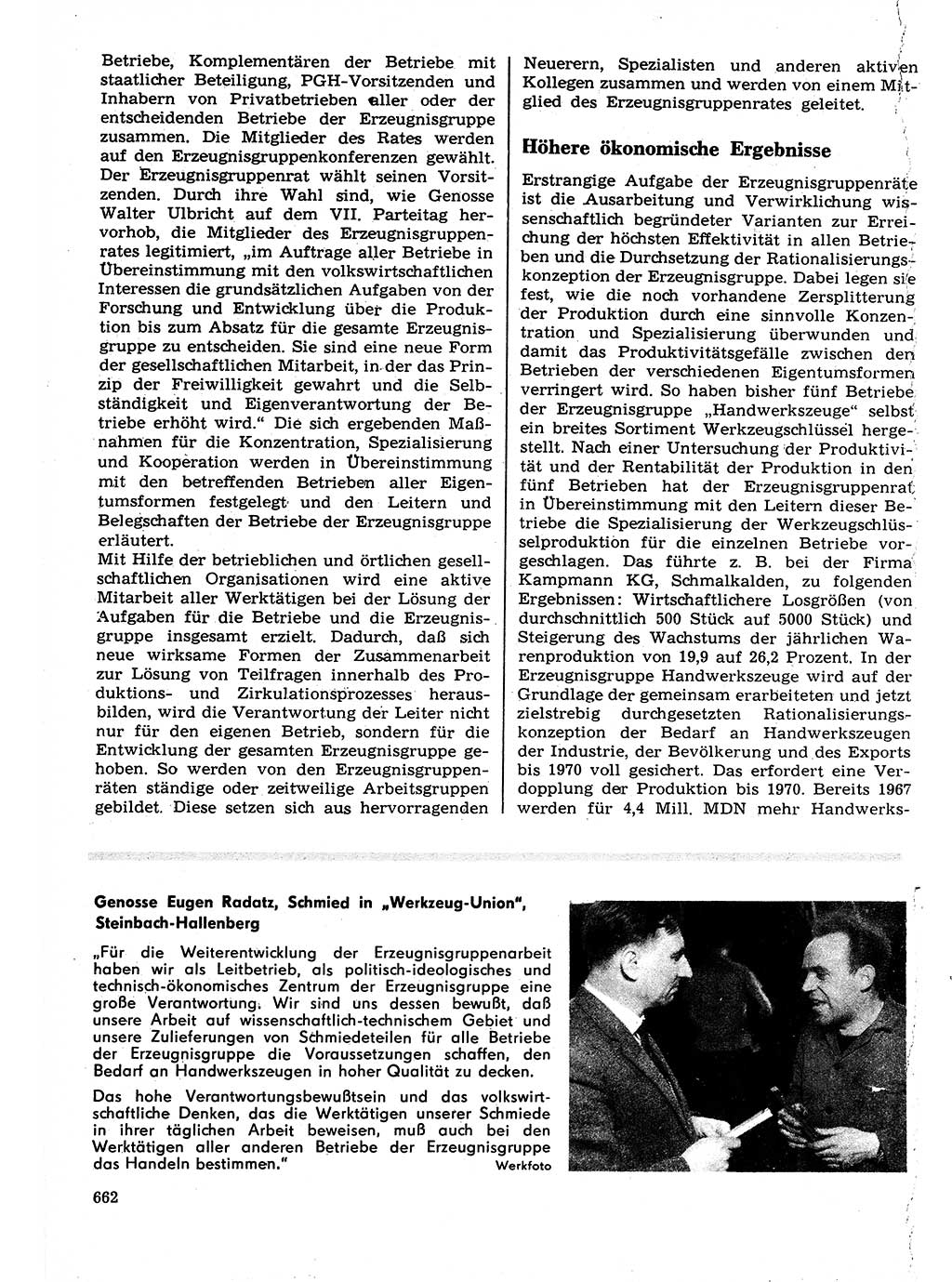 Neuer Weg (NW), Organ des Zentralkomitees (ZK) der SED (Sozialistische Einheitspartei Deutschlands) für Fragen des Parteilebens, 22. Jahrgang [Deutsche Demokratische Republik (DDR)] 1967, Seite 662 (NW ZK SED DDR 1967, S. 662)