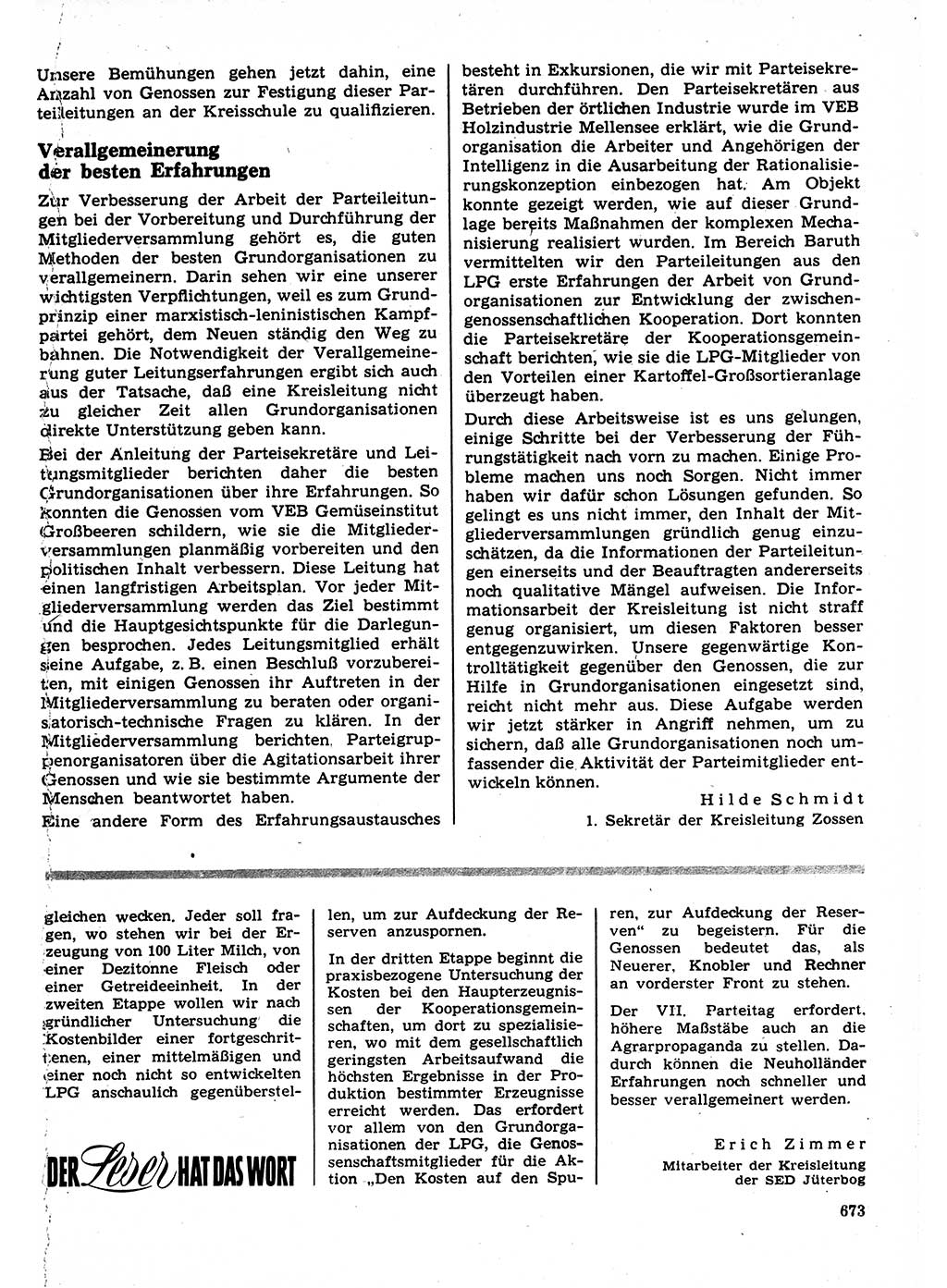 Neuer Weg (NW), Organ des Zentralkomitees (ZK) der SED (Sozialistische Einheitspartei Deutschlands) für Fragen des Parteilebens, 22. Jahrgang [Deutsche Demokratische Republik (DDR)] 1967, Seite 673 (NW ZK SED DDR 1967, S. 673)