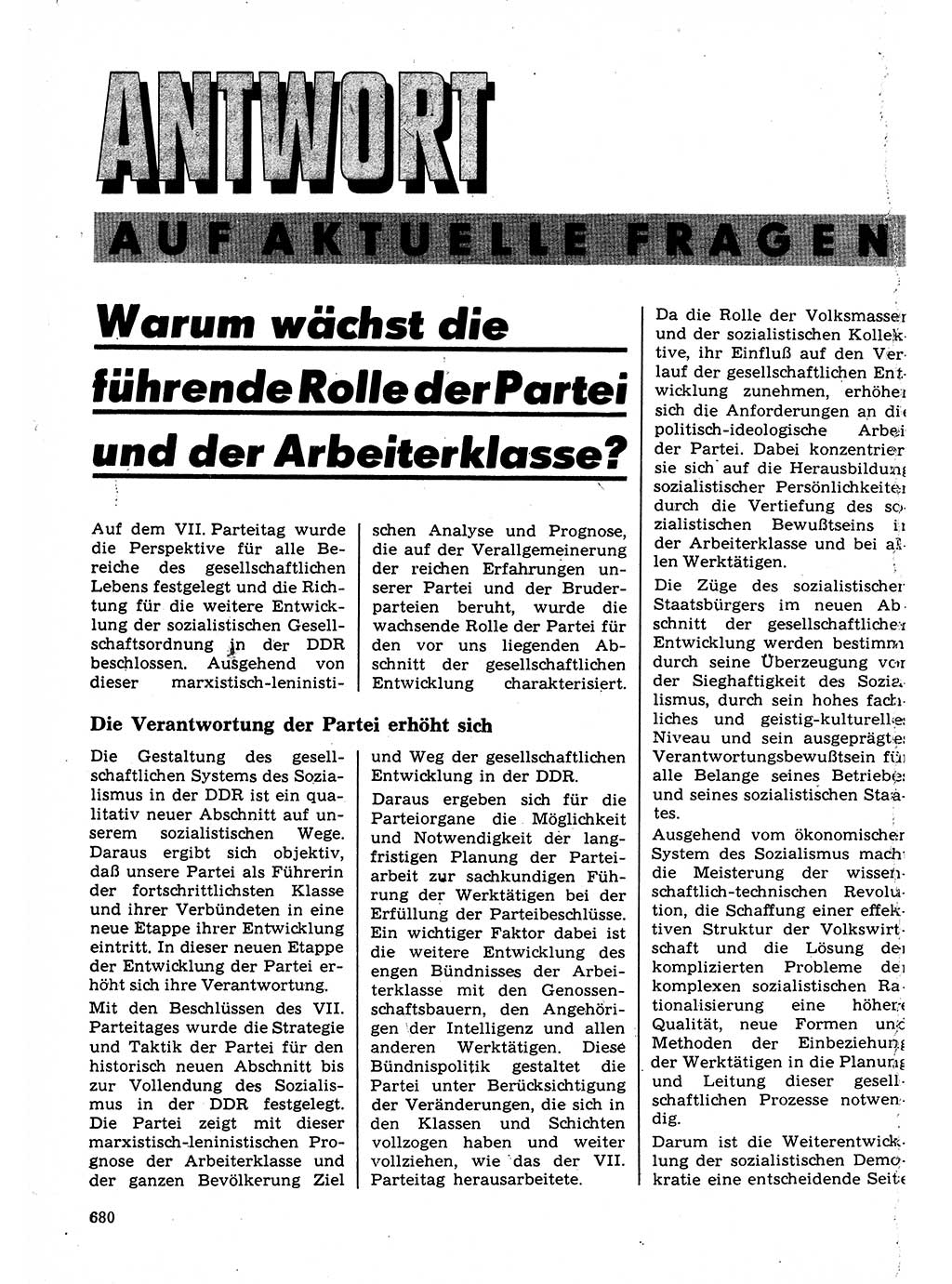 Neuer Weg (NW), Organ des Zentralkomitees (ZK) der SED (Sozialistische Einheitspartei Deutschlands) für Fragen des Parteilebens, 22. Jahrgang [Deutsche Demokratische Republik (DDR)] 1967, Seite 680 (NW ZK SED DDR 1967, S. 680)