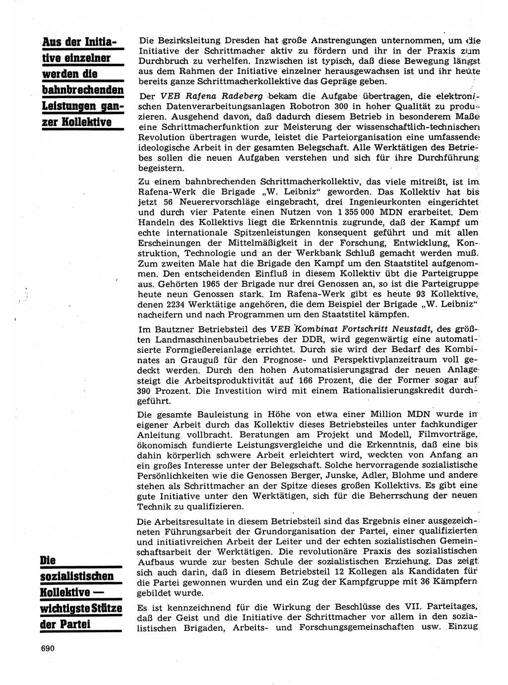 Neuer Weg (NW), Organ des Zentralkomitees (ZK) der SED (Sozialistische Einheitspartei Deutschlands) für Fragen des Parteilebens, 22. Jahrgang [Deutsche Demokratische Republik (DDR)] 1967, Seite 690 (NW ZK SED DDR 1967, S. 690)