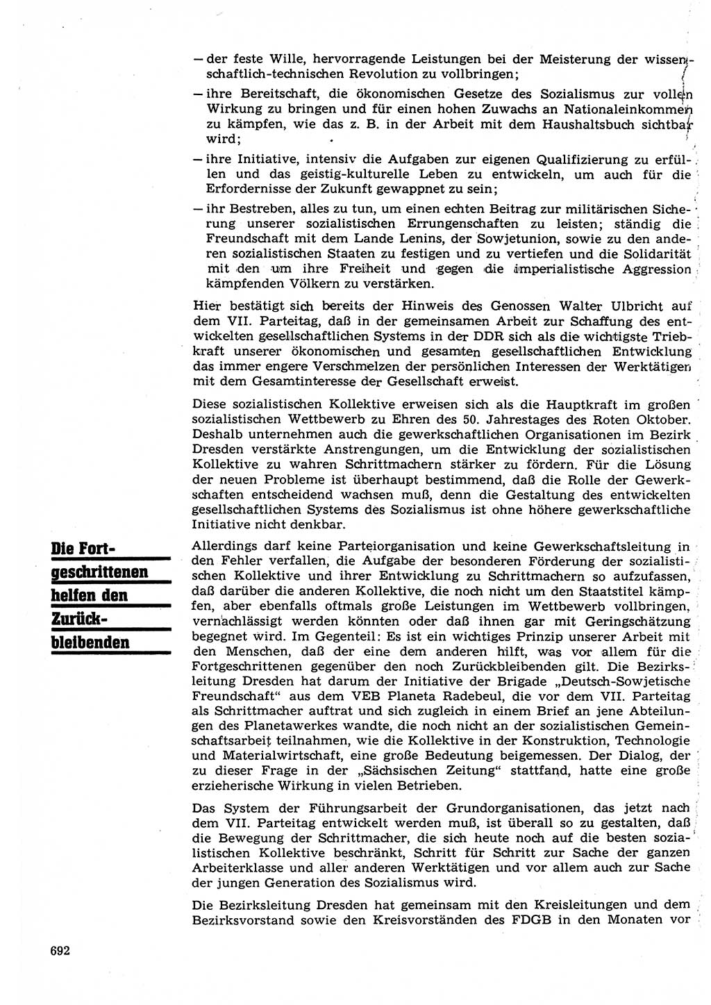 Neuer Weg (NW), Organ des Zentralkomitees (ZK) der SED (Sozialistische Einheitspartei Deutschlands) für Fragen des Parteilebens, 22. Jahrgang [Deutsche Demokratische Republik (DDR)] 1967, Seite 692 (NW ZK SED DDR 1967, S. 692)
