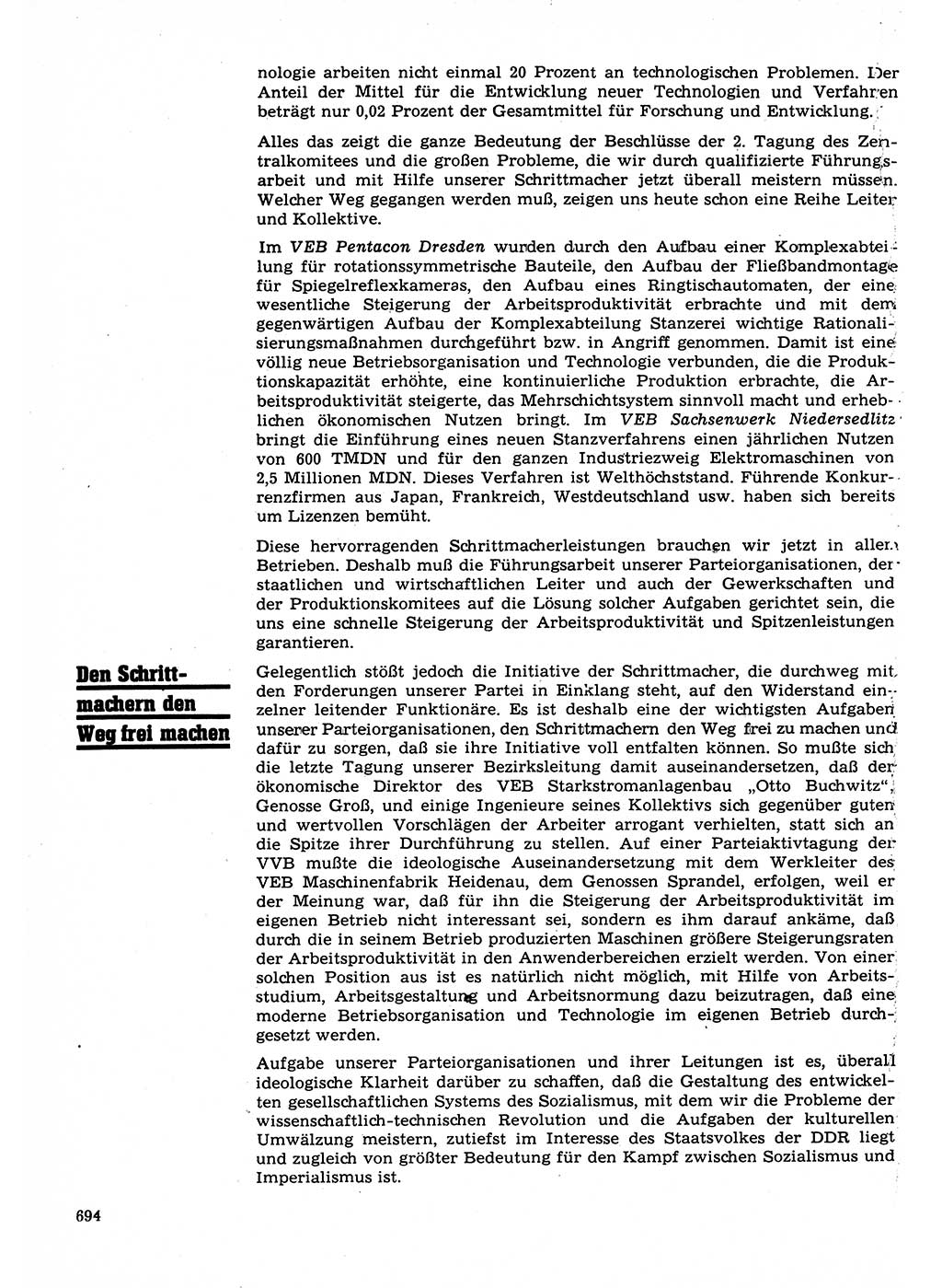 Neuer Weg (NW), Organ des Zentralkomitees (ZK) der SED (Sozialistische Einheitspartei Deutschlands) für Fragen des Parteilebens, 22. Jahrgang [Deutsche Demokratische Republik (DDR)] 1967, Seite 694 (NW ZK SED DDR 1967, S. 694)
