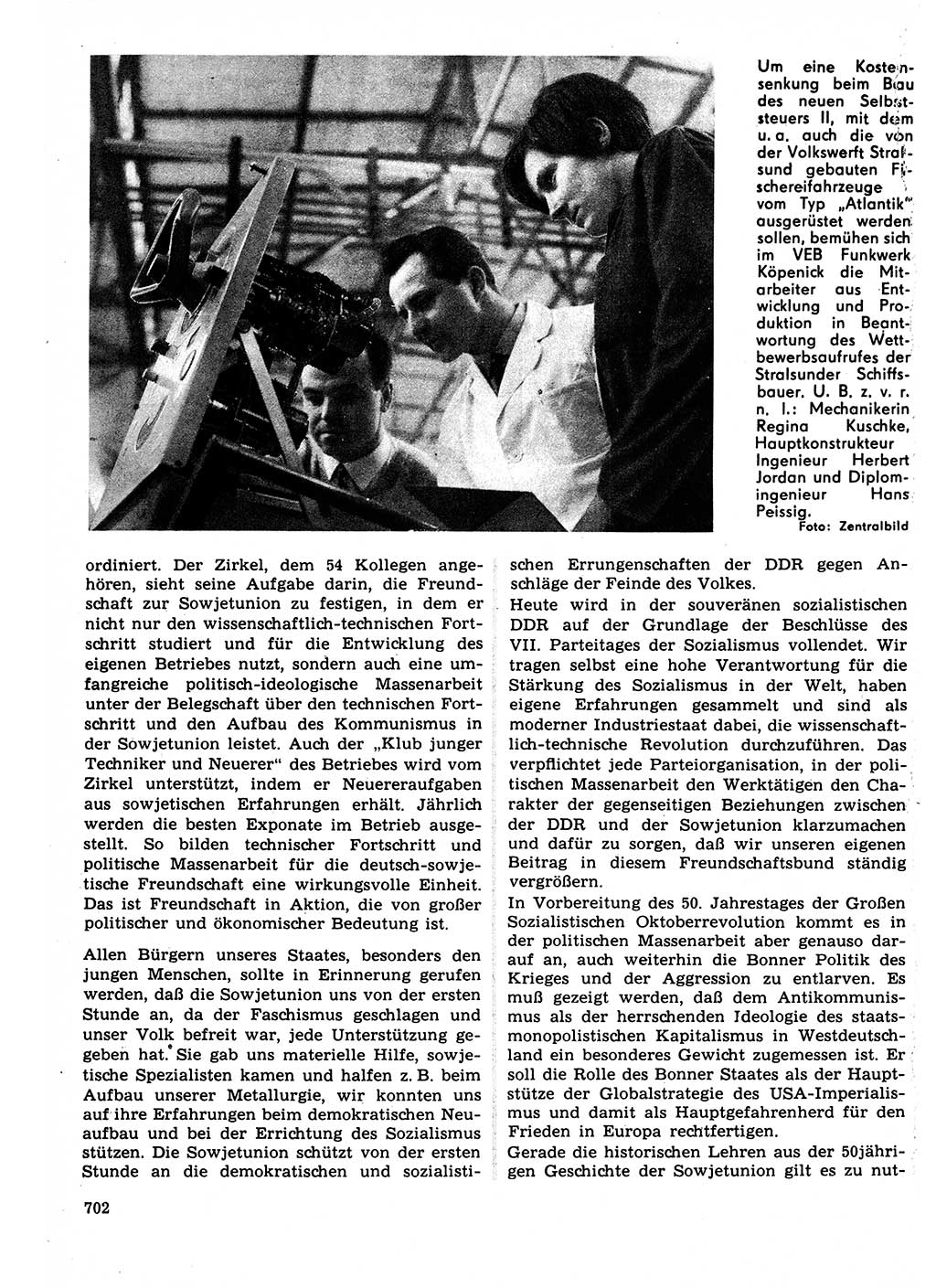 Neuer Weg (NW), Organ des Zentralkomitees (ZK) der SED (Sozialistische Einheitspartei Deutschlands) für Fragen des Parteilebens, 22. Jahrgang [Deutsche Demokratische Republik (DDR)] 1967, Seite 702 (NW ZK SED DDR 1967, S. 702)