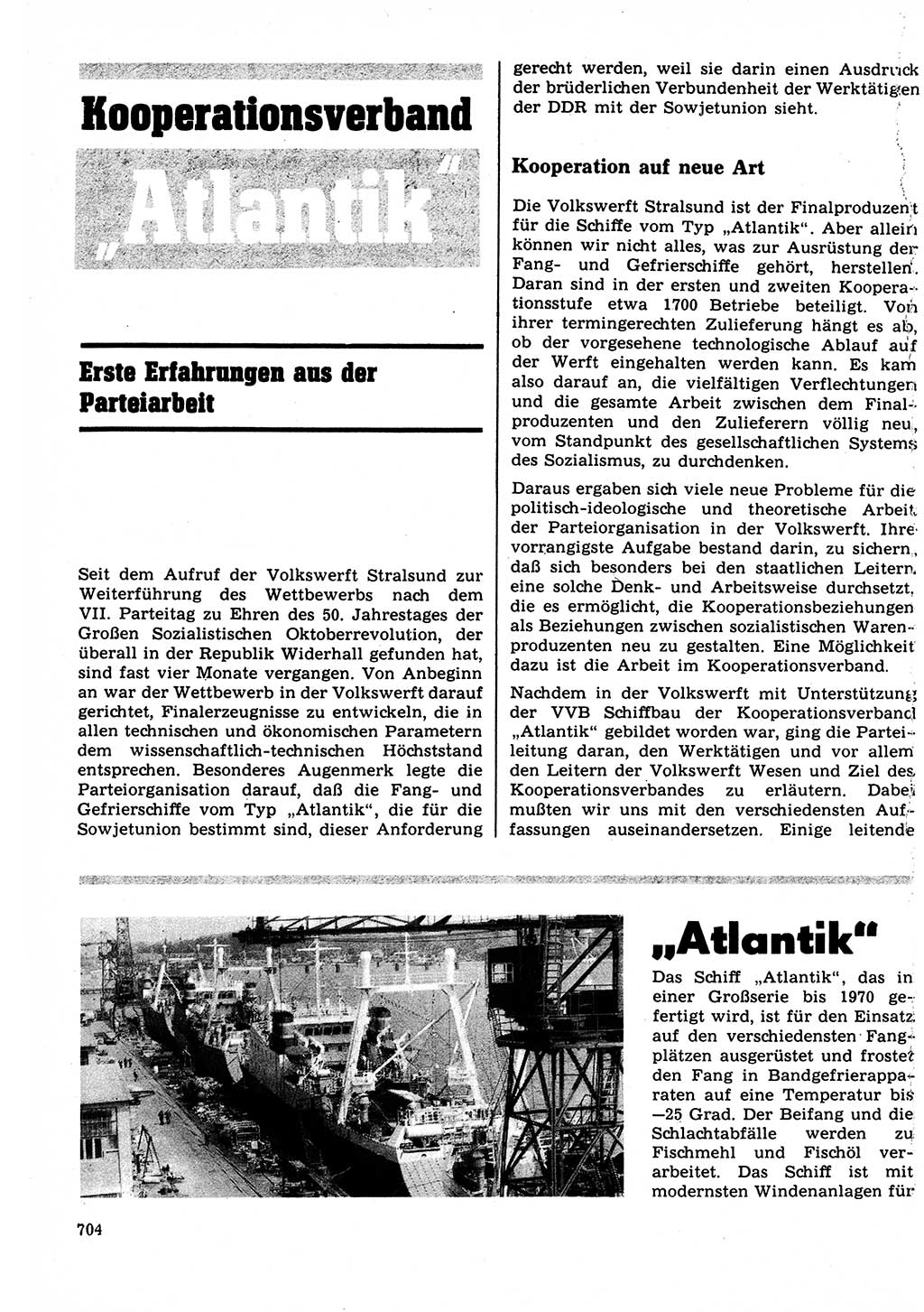 Neuer Weg (NW), Organ des Zentralkomitees (ZK) der SED (Sozialistische Einheitspartei Deutschlands) für Fragen des Parteilebens, 22. Jahrgang [Deutsche Demokratische Republik (DDR)] 1967, Seite 704 (NW ZK SED DDR 1967, S. 704)