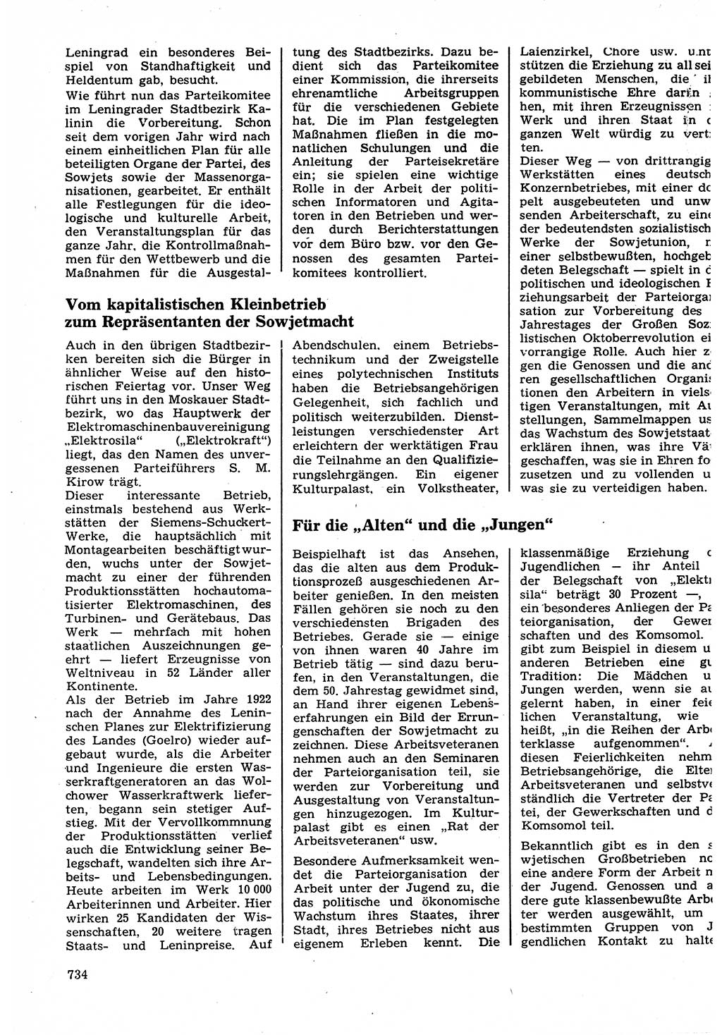 Neuer Weg (NW), Organ des Zentralkomitees (ZK) der SED (Sozialistische Einheitspartei Deutschlands) für Fragen des Parteilebens, 22. Jahrgang [Deutsche Demokratische Republik (DDR)] 1967, Seite 734 (NW ZK SED DDR 1967, S. 734)