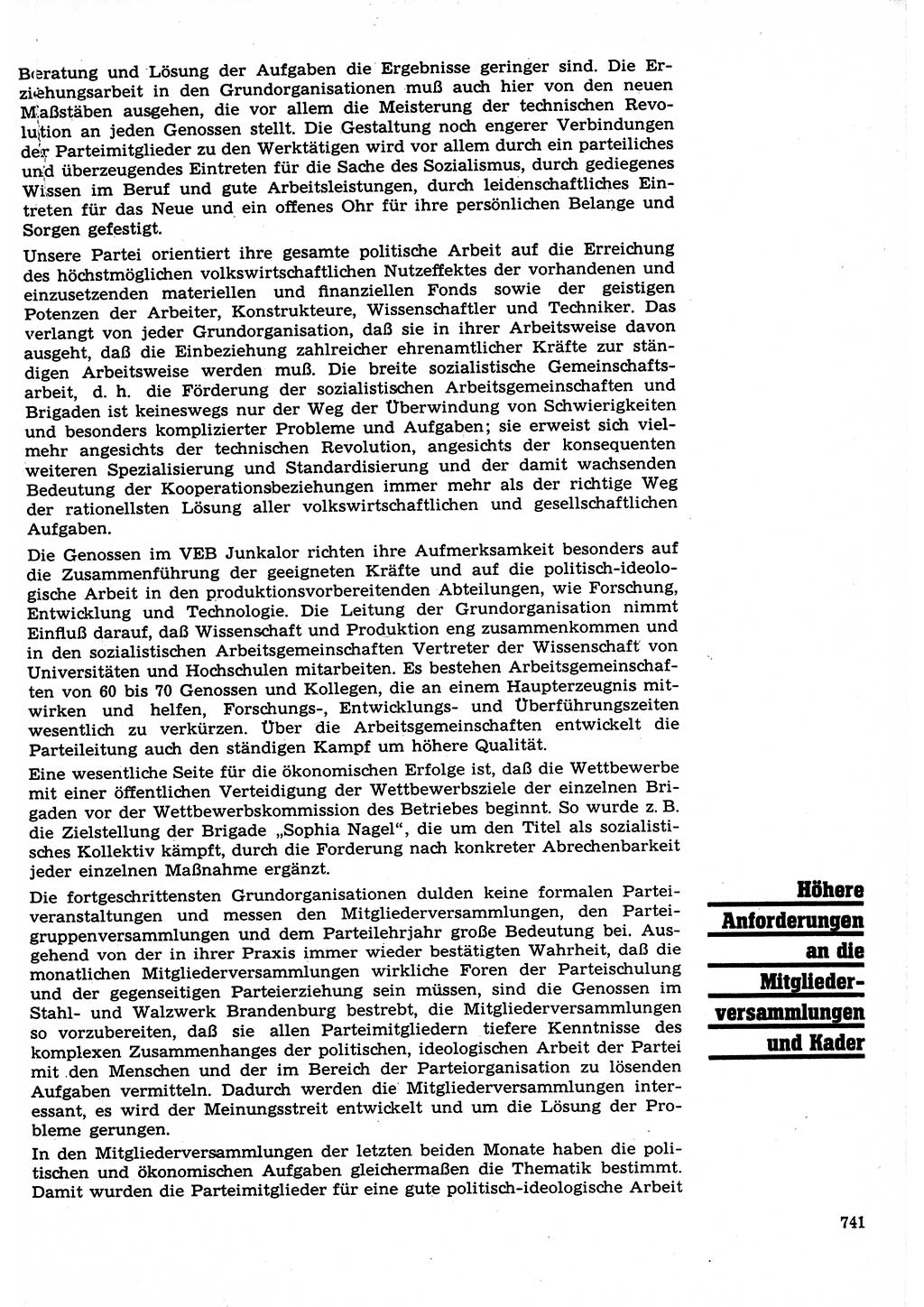 Neuer Weg (NW), Organ des Zentralkomitees (ZK) der SED (Sozialistische Einheitspartei Deutschlands) für Fragen des Parteilebens, 22. Jahrgang [Deutsche Demokratische Republik (DDR)] 1967, Seite 741 (NW ZK SED DDR 1967, S. 741)