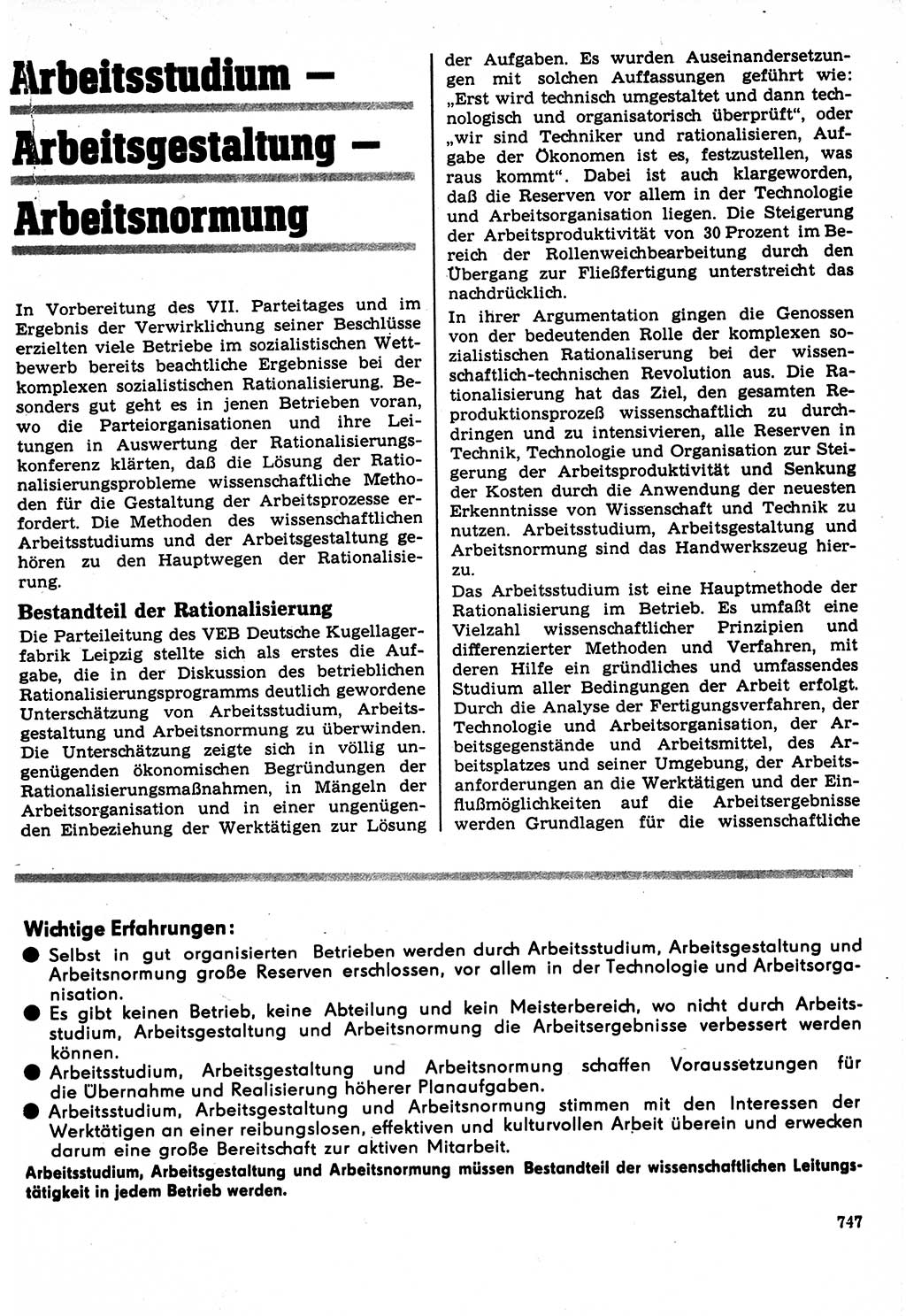 Neuer Weg (NW), Organ des Zentralkomitees (ZK) der SED (Sozialistische Einheitspartei Deutschlands) für Fragen des Parteilebens, 22. Jahrgang [Deutsche Demokratische Republik (DDR)] 1967, Seite 747 (NW ZK SED DDR 1967, S. 747)
