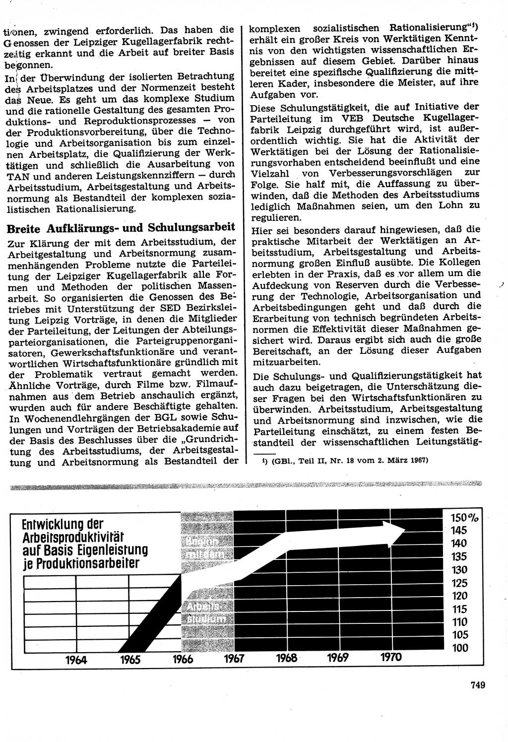 Neuer Weg (NW), Organ des Zentralkomitees (ZK) der SED (Sozialistische Einheitspartei Deutschlands) für Fragen des Parteilebens, 22. Jahrgang [Deutsche Demokratische Republik (DDR)] 1967, Seite 749 (NW ZK SED DDR 1967, S. 749)