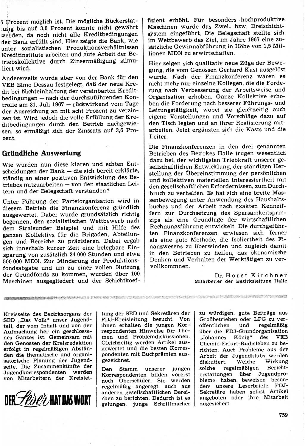 Neuer Weg (NW), Organ des Zentralkomitees (ZK) der SED (Sozialistische Einheitspartei Deutschlands) für Fragen des Parteilebens, 22. Jahrgang [Deutsche Demokratische Republik (DDR)] 1967, Seite 759 (NW ZK SED DDR 1967, S. 759)