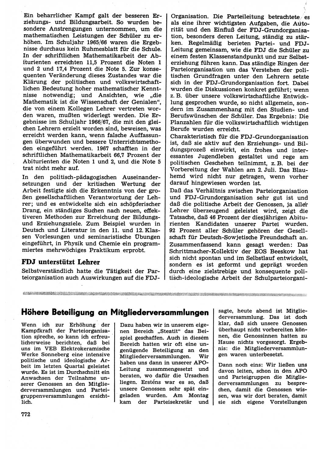 Neuer Weg (NW), Organ des Zentralkomitees (ZK) der SED (Sozialistische Einheitspartei Deutschlands) für Fragen des Parteilebens, 22. Jahrgang [Deutsche Demokratische Republik (DDR)] 1967, Seite 772 (NW ZK SED DDR 1967, S. 772)