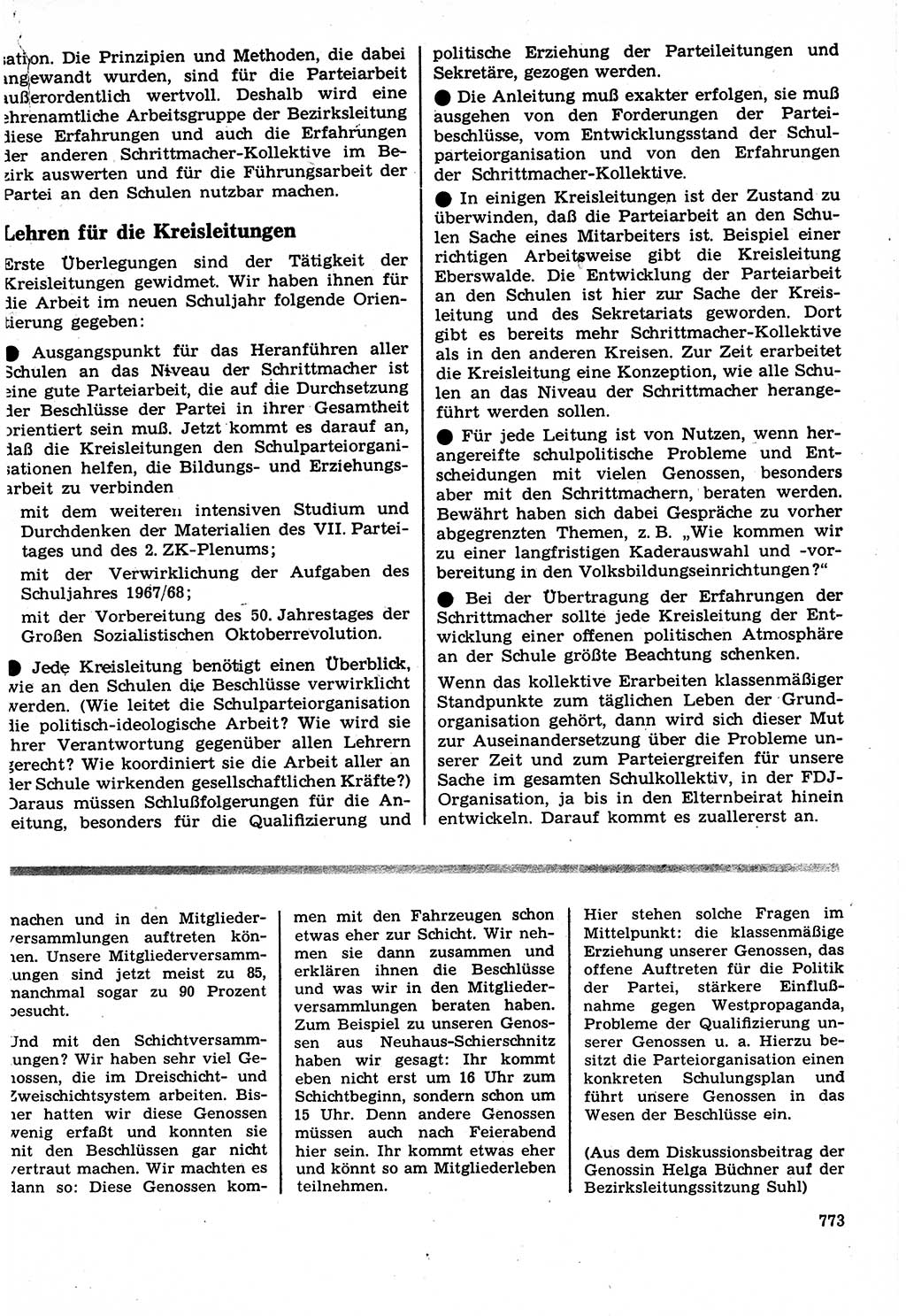 Neuer Weg (NW), Organ des Zentralkomitees (ZK) der SED (Sozialistische Einheitspartei Deutschlands) für Fragen des Parteilebens, 22. Jahrgang [Deutsche Demokratische Republik (DDR)] 1967, Seite 773 (NW ZK SED DDR 1967, S. 773)