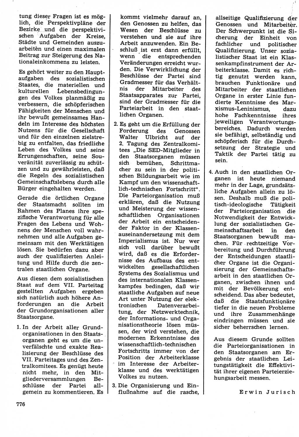 Neuer Weg (NW), Organ des Zentralkomitees (ZK) der SED (Sozialistische Einheitspartei Deutschlands) für Fragen des Parteilebens, 22. Jahrgang [Deutsche Demokratische Republik (DDR)] 1967, Seite 776 (NW ZK SED DDR 1967, S. 776)