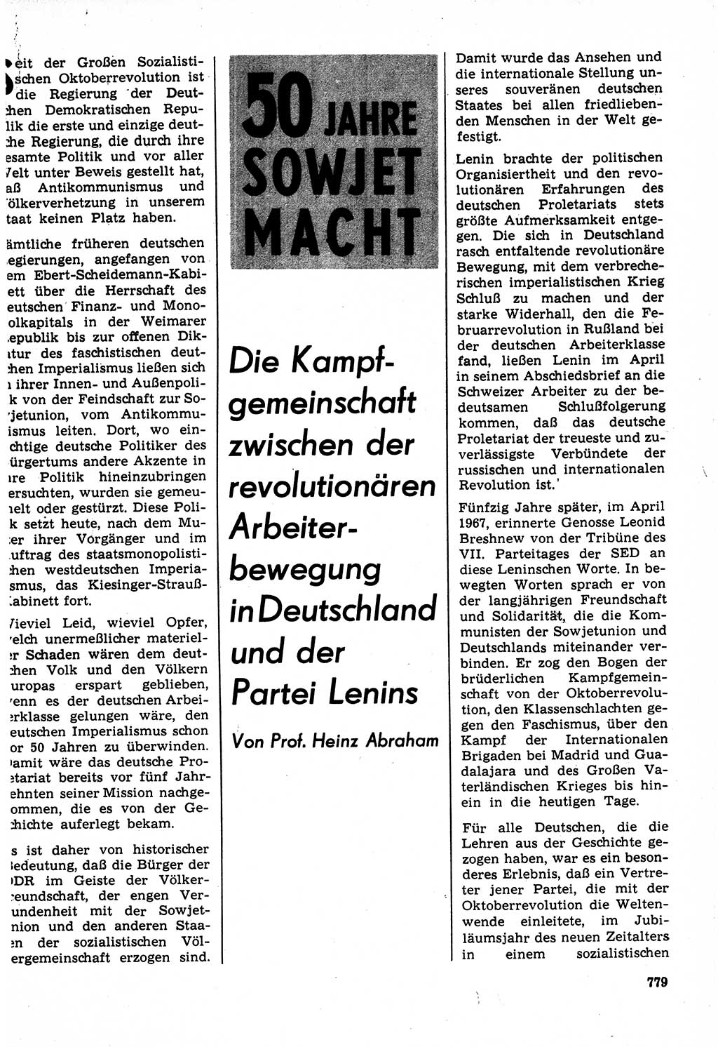 Neuer Weg (NW), Organ des Zentralkomitees (ZK) der SED (Sozialistische Einheitspartei Deutschlands) für Fragen des Parteilebens, 22. Jahrgang [Deutsche Demokratische Republik (DDR)] 1967, Seite 779 (NW ZK SED DDR 1967, S. 779)
