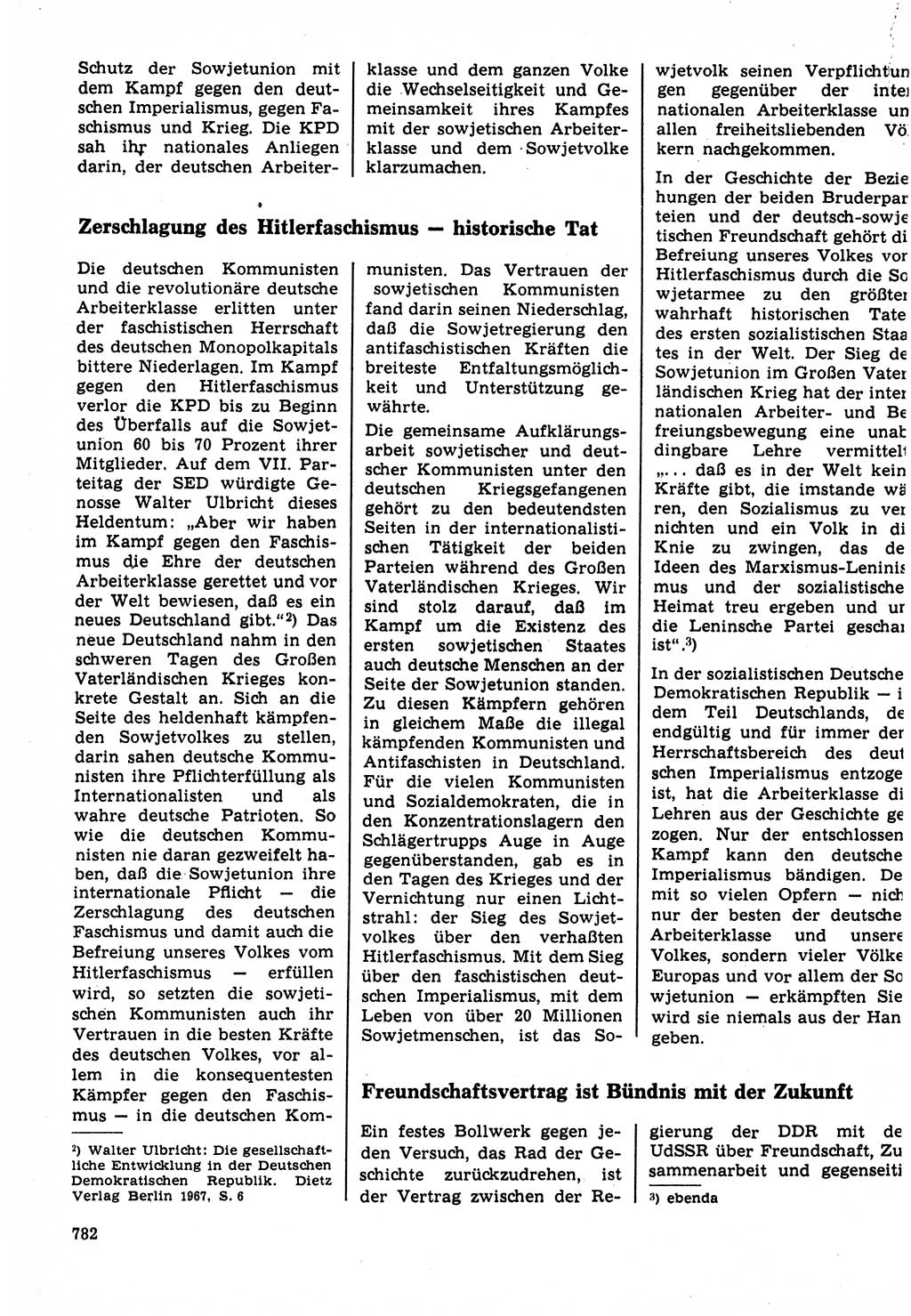 Neuer Weg (NW), Organ des Zentralkomitees (ZK) der SED (Sozialistische Einheitspartei Deutschlands) für Fragen des Parteilebens, 22. Jahrgang [Deutsche Demokratische Republik (DDR)] 1967, Seite 782 (NW ZK SED DDR 1967, S. 782)