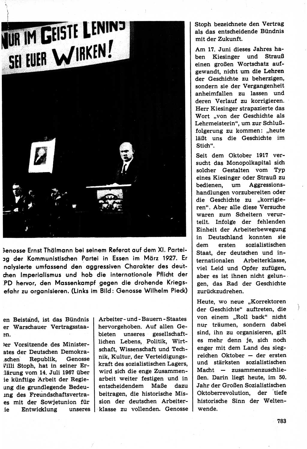 Neuer Weg (NW), Organ des Zentralkomitees (ZK) der SED (Sozialistische Einheitspartei Deutschlands) für Fragen des Parteilebens, 22. Jahrgang [Deutsche Demokratische Republik (DDR)] 1967, Seite 783 (NW ZK SED DDR 1967, S. 783)