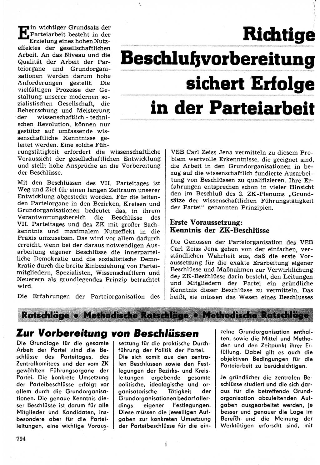 Neuer Weg (NW), Organ des Zentralkomitees (ZK) der SED (Sozialistische Einheitspartei Deutschlands) für Fragen des Parteilebens, 22. Jahrgang [Deutsche Demokratische Republik (DDR)] 1967, Seite 794 (NW ZK SED DDR 1967, S. 794)