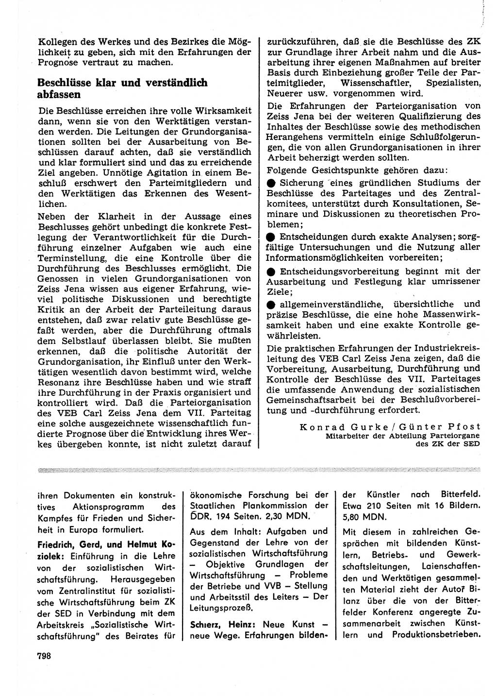 Neuer Weg (NW), Organ des Zentralkomitees (ZK) der SED (Sozialistische Einheitspartei Deutschlands) für Fragen des Parteilebens, 22. Jahrgang [Deutsche Demokratische Republik (DDR)] 1967, Seite 798 (NW ZK SED DDR 1967, S. 798)