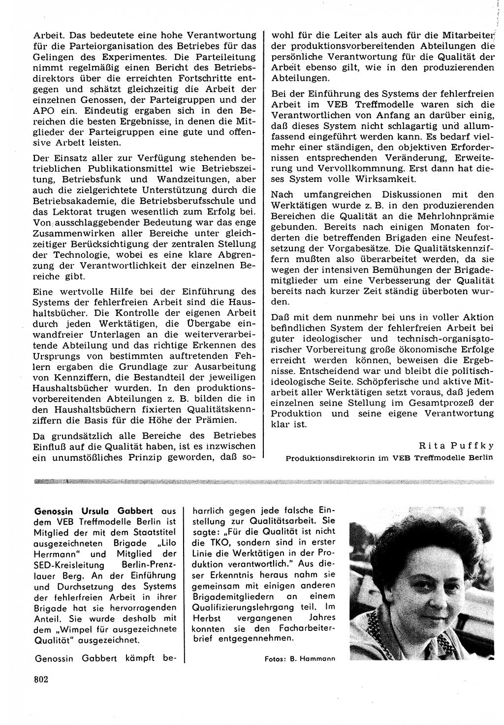 Neuer Weg (NW), Organ des Zentralkomitees (ZK) der SED (Sozialistische Einheitspartei Deutschlands) für Fragen des Parteilebens, 22. Jahrgang [Deutsche Demokratische Republik (DDR)] 1967, Seite 802 (NW ZK SED DDR 1967, S. 802)
