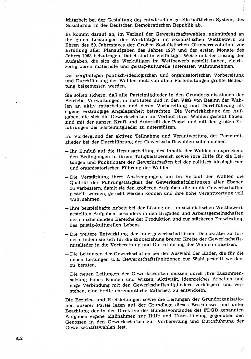 Neuer Weg (NW), Organ des Zentralkomitees (ZK) der SED (Sozialistische Einheitspartei Deutschlands) für Fragen des Parteilebens, 22. Jahrgang [Deutsche Demokratische Republik (DDR)] 1967, Seite 812 (NW ZK SED DDR 1967, S. 812)