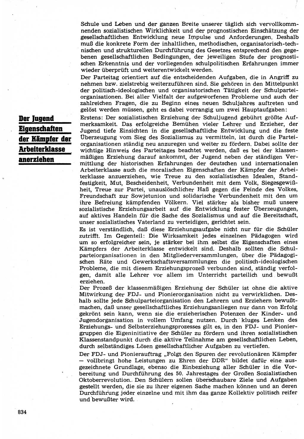 Neuer Weg (NW), Organ des Zentralkomitees (ZK) der SED (Sozialistische Einheitspartei Deutschlands) für Fragen des Parteilebens, 22. Jahrgang [Deutsche Demokratische Republik (DDR)] 1967, Seite 834 (NW ZK SED DDR 1967, S. 834)