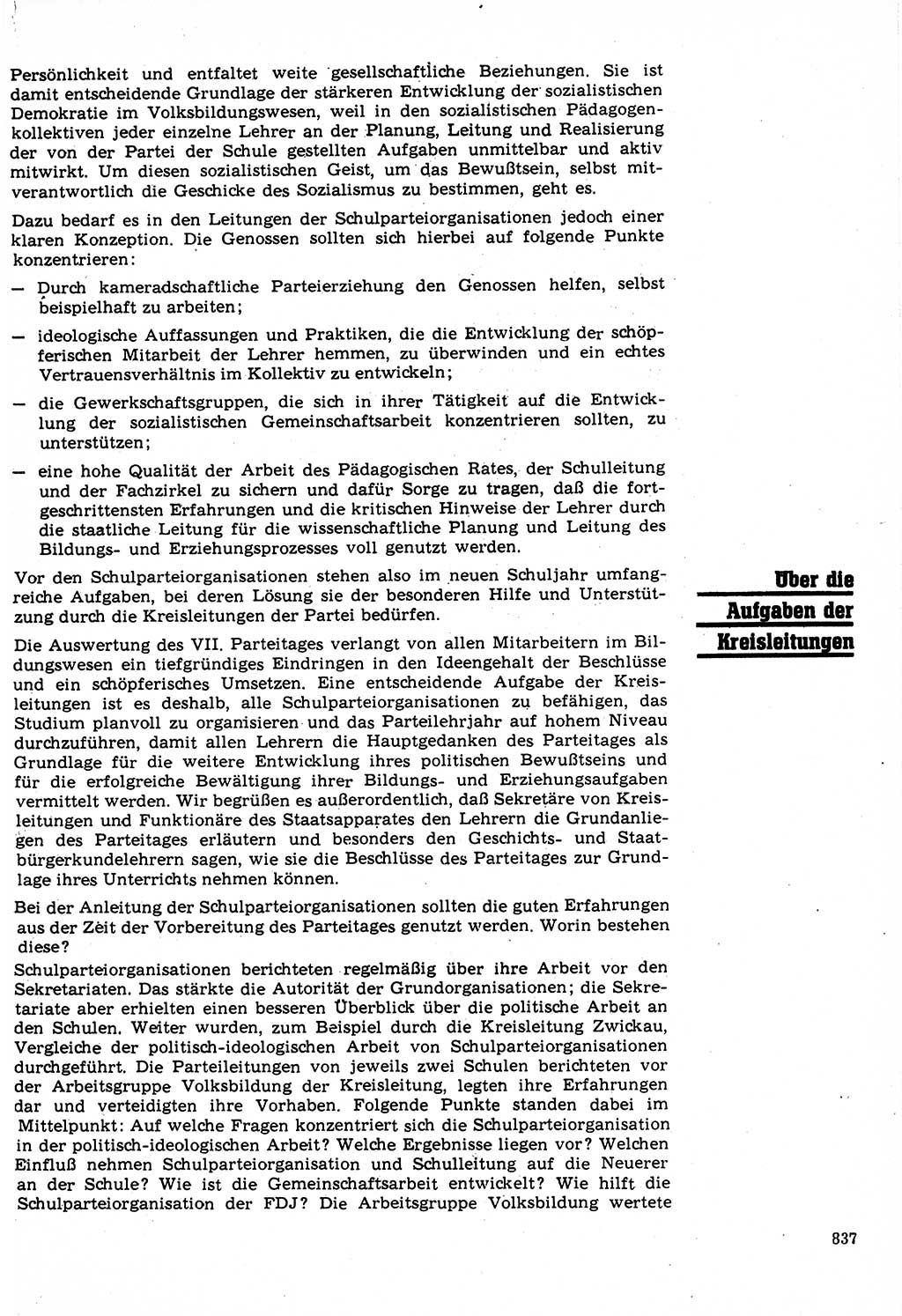 Neuer Weg (NW), Organ des Zentralkomitees (ZK) der SED (Sozialistische Einheitspartei Deutschlands) für Fragen des Parteilebens, 22. Jahrgang [Deutsche Demokratische Republik (DDR)] 1967, Seite 837 (NW ZK SED DDR 1967, S. 837)