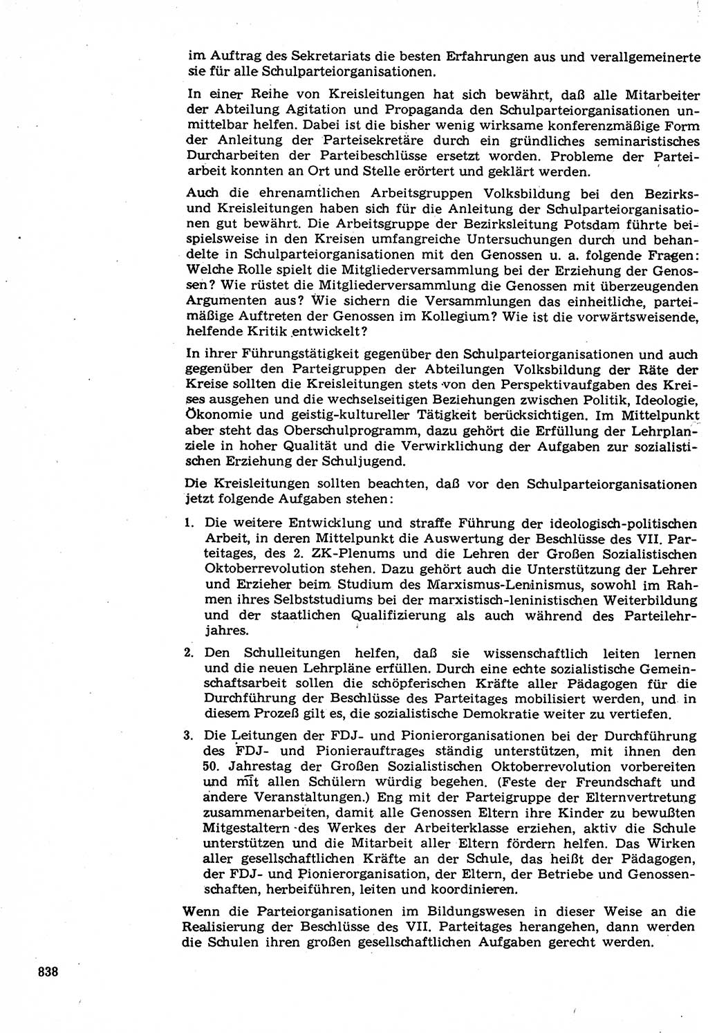 Neuer Weg (NW), Organ des Zentralkomitees (ZK) der SED (Sozialistische Einheitspartei Deutschlands) für Fragen des Parteilebens, 22. Jahrgang [Deutsche Demokratische Republik (DDR)] 1967, Seite 838 (NW ZK SED DDR 1967, S. 838)