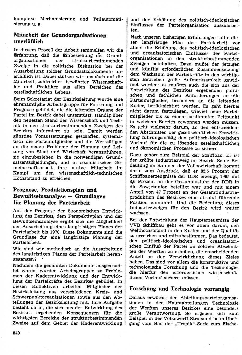 Neuer Weg (NW), Organ des Zentralkomitees (ZK) der SED (Sozialistische Einheitspartei Deutschlands) für Fragen des Parteilebens, 22. Jahrgang [Deutsche Demokratische Republik (DDR)] 1967, Seite 840 (NW ZK SED DDR 1967, S. 840)