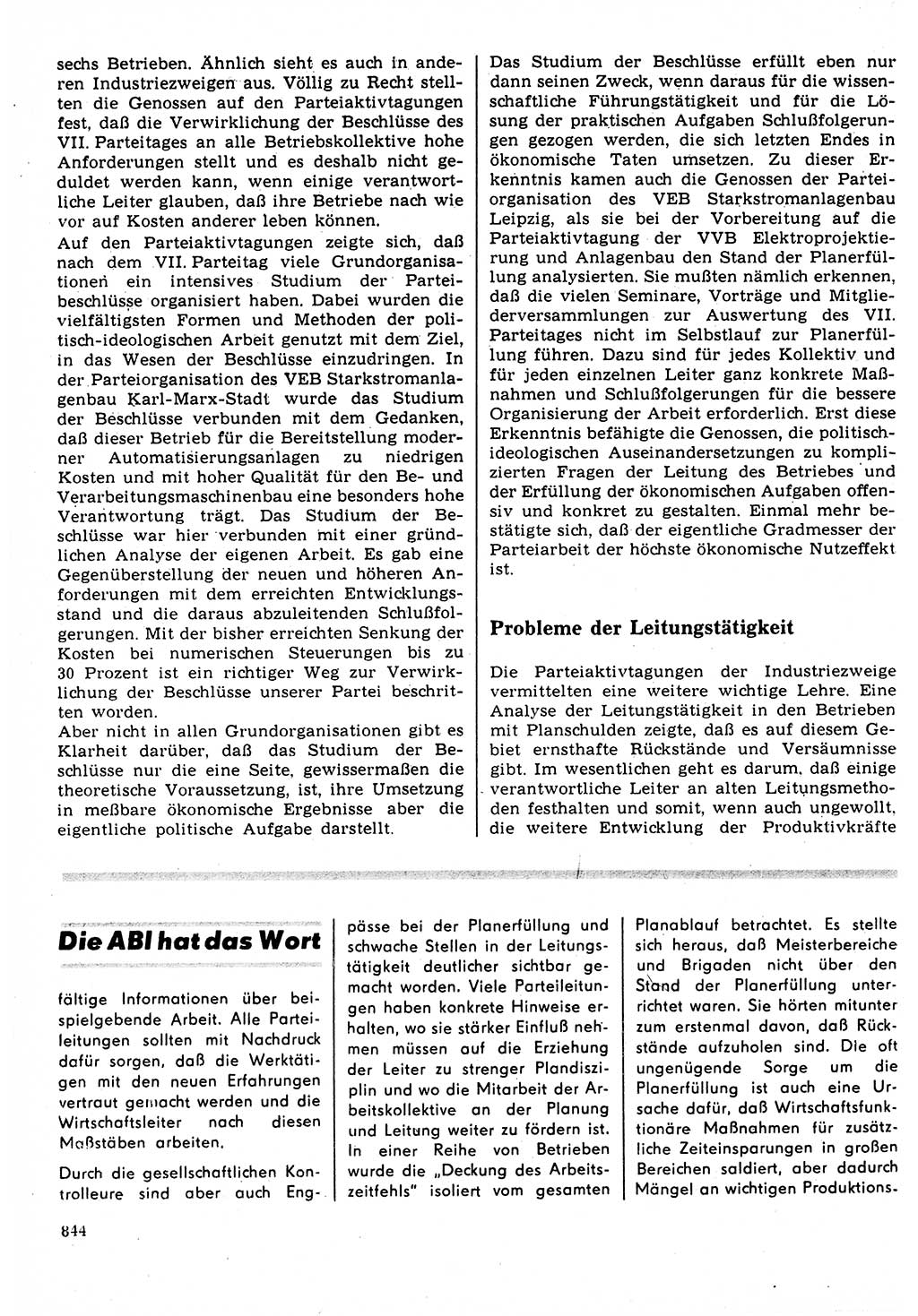 Neuer Weg (NW), Organ des Zentralkomitees (ZK) der SED (Sozialistische Einheitspartei Deutschlands) für Fragen des Parteilebens, 22. Jahrgang [Deutsche Demokratische Republik (DDR)] 1967, Seite 844 (NW ZK SED DDR 1967, S. 844)