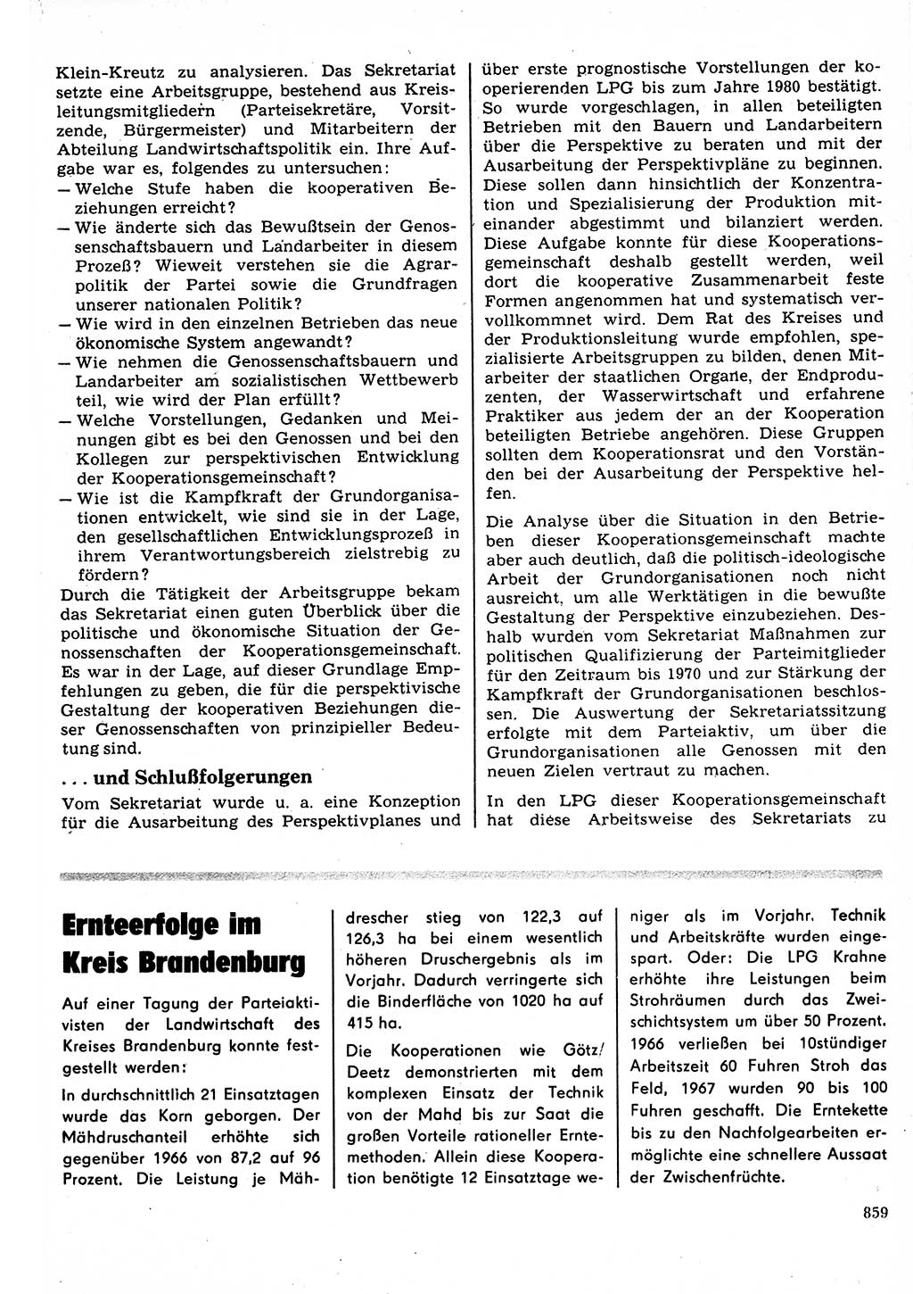 Neuer Weg (NW), Organ des Zentralkomitees (ZK) der SED (Sozialistische Einheitspartei Deutschlands) für Fragen des Parteilebens, 22. Jahrgang [Deutsche Demokratische Republik (DDR)] 1967, Seite 859 (NW ZK SED DDR 1967, S. 859)