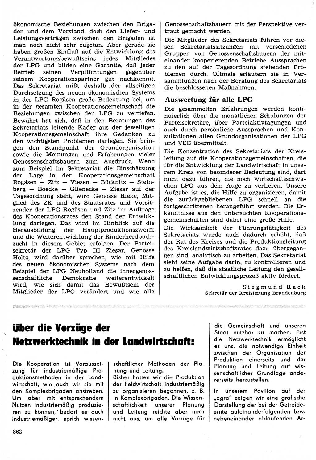 Neuer Weg (NW), Organ des Zentralkomitees (ZK) der SED (Sozialistische Einheitspartei Deutschlands) für Fragen des Parteilebens, 22. Jahrgang [Deutsche Demokratische Republik (DDR)] 1967, Seite 862 (NW ZK SED DDR 1967, S. 862)