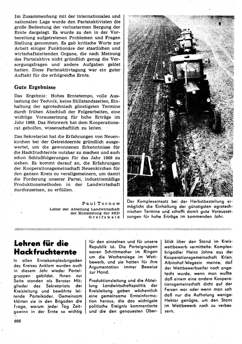 Neuer Weg (NW), Organ des Zentralkomitees (ZK) der SED (Sozialistische Einheitspartei Deutschlands) für Fragen des Parteilebens, 22. Jahrgang [Deutsche Demokratische Republik (DDR)] 1967, Seite 866 (NW ZK SED DDR 1967, S. 866)