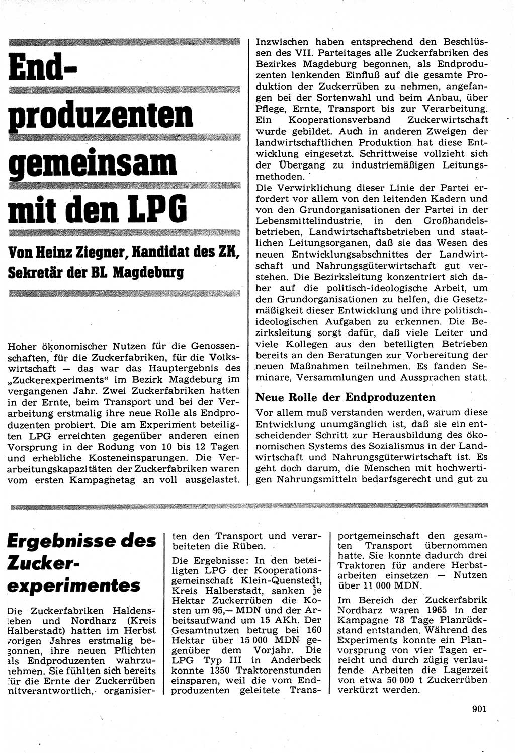 Neuer Weg (NW), Organ des Zentralkomitees (ZK) der SED (Sozialistische Einheitspartei Deutschlands) für Fragen des Parteilebens, 22. Jahrgang [Deutsche Demokratische Republik (DDR)] 1967, Seite 901 (NW ZK SED DDR 1967, S. 901)