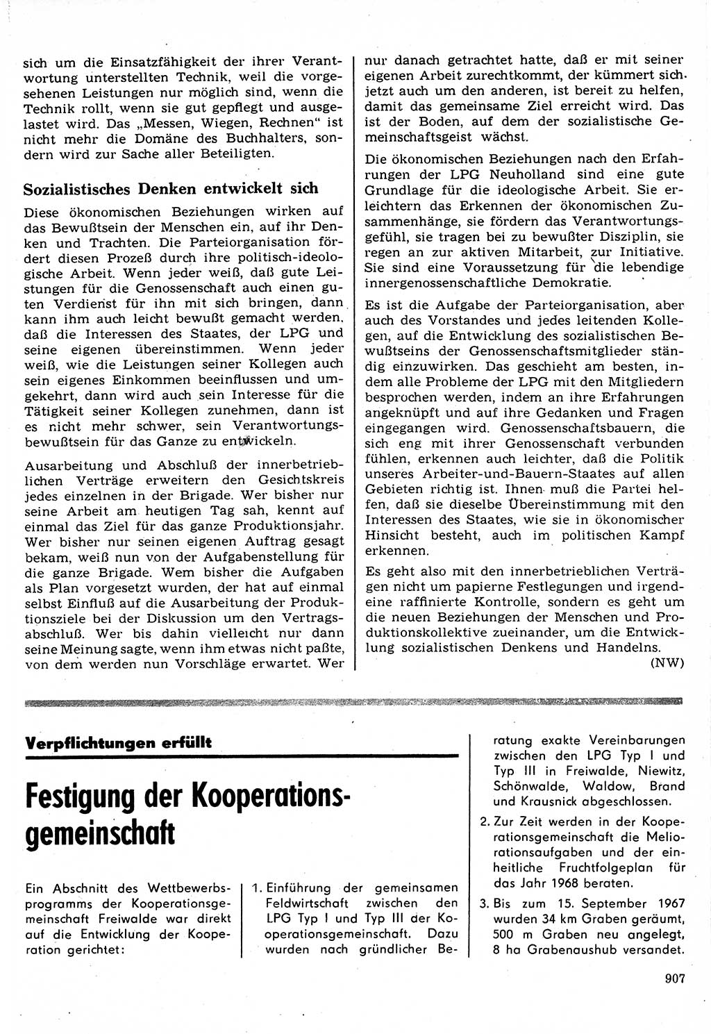 Neuer Weg (NW), Organ des Zentralkomitees (ZK) der SED (Sozialistische Einheitspartei Deutschlands) für Fragen des Parteilebens, 22. Jahrgang [Deutsche Demokratische Republik (DDR)] 1967, Seite 907 (NW ZK SED DDR 1967, S. 907)
