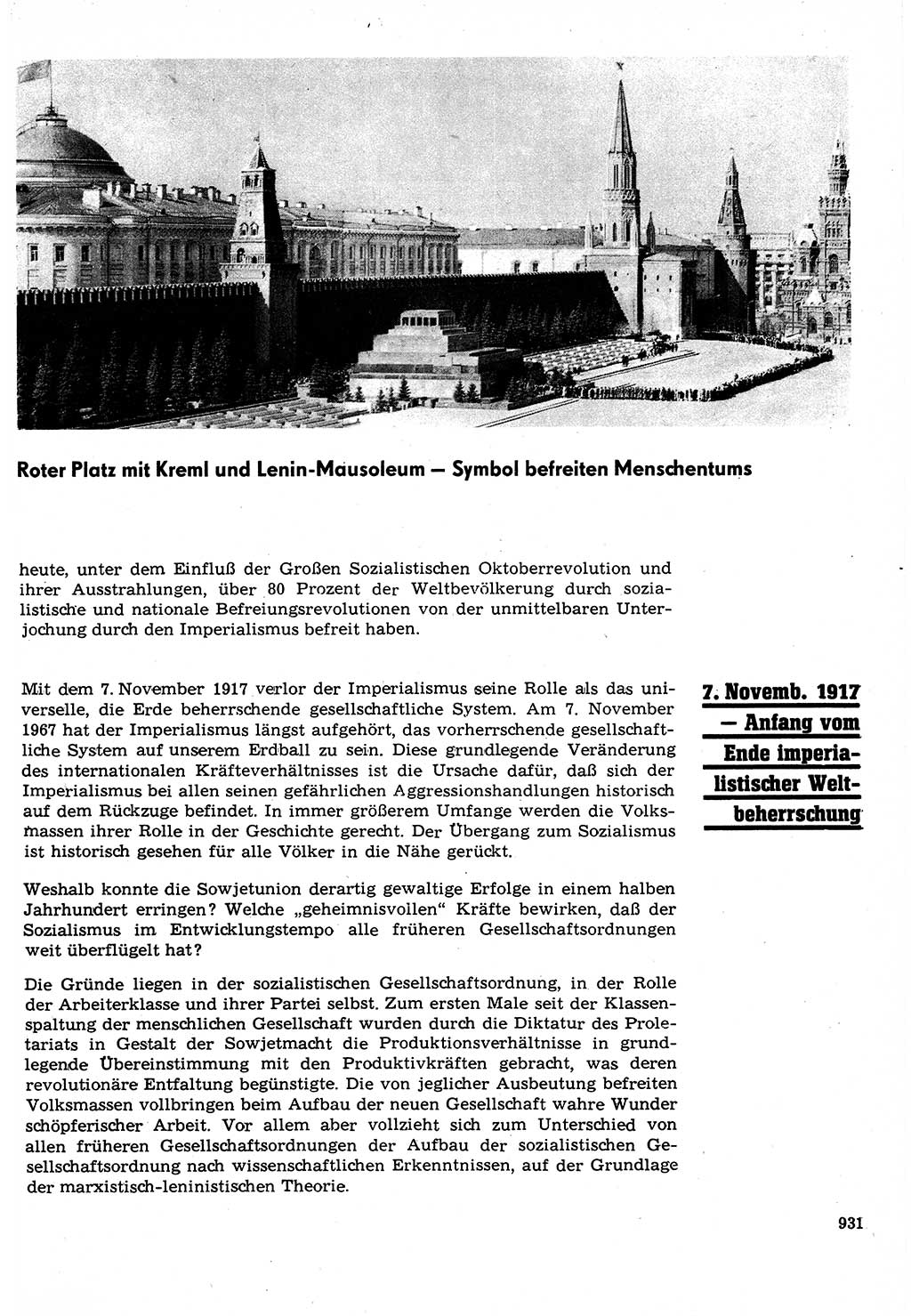 Neuer Weg (NW), Organ des Zentralkomitees (ZK) der SED (Sozialistische Einheitspartei Deutschlands) für Fragen des Parteilebens, 22. Jahrgang [Deutsche Demokratische Republik (DDR)] 1967, Seite 931 (NW ZK SED DDR 1967, S. 931)