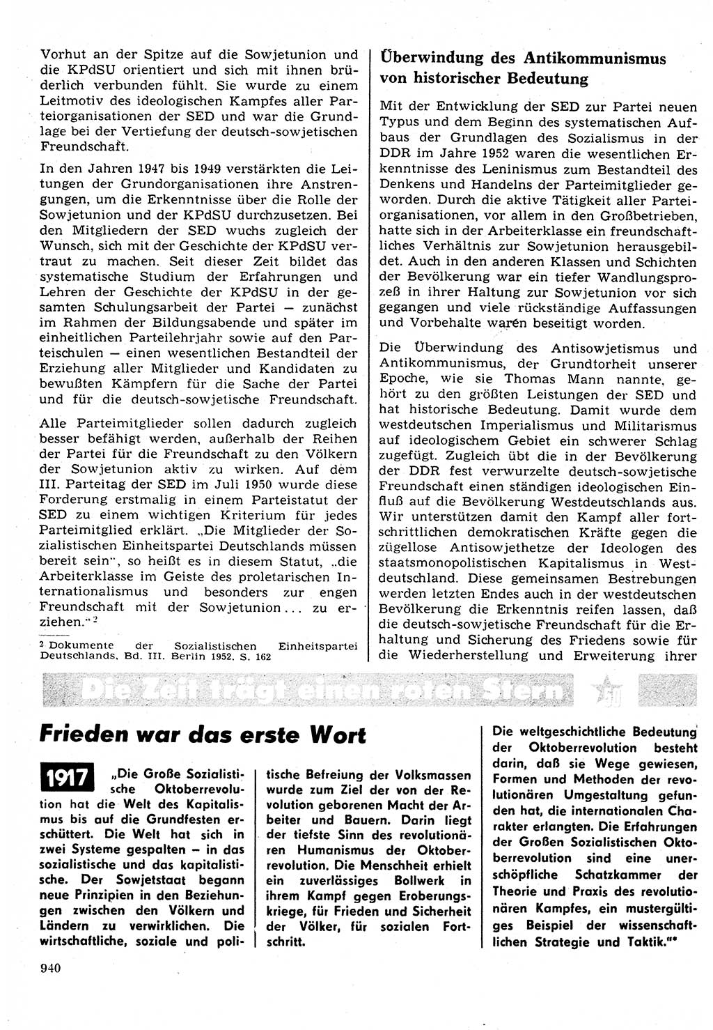 Neuer Weg (NW), Organ des Zentralkomitees (ZK) der SED (Sozialistische Einheitspartei Deutschlands) für Fragen des Parteilebens, 22. Jahrgang [Deutsche Demokratische Republik (DDR)] 1967, Seite 940 (NW ZK SED DDR 1967, S. 940)