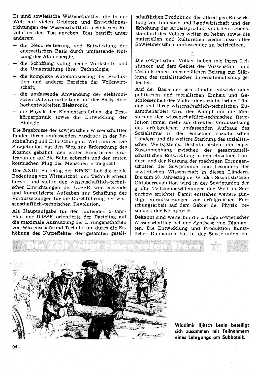 Neuer Weg (NW), Organ des Zentralkomitees (ZK) der SED (Sozialistische Einheitspartei Deutschlands) für Fragen des Parteilebens, 22. Jahrgang [Deutsche Demokratische Republik (DDR)] 1967, Seite 944 (NW ZK SED DDR 1967, S. 944)