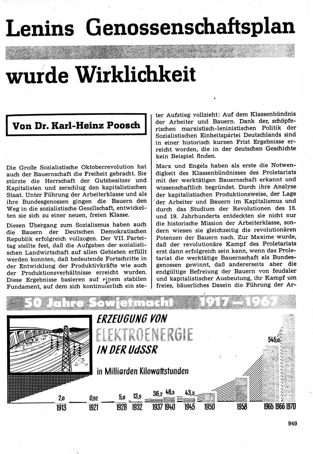 Neuer Weg (NW), Organ des Zentralkomitees (ZK) der SED (Sozialistische Einheitspartei Deutschlands) für Fragen des Parteilebens, 22. Jahrgang [Deutsche Demokratische Republik (DDR)] 1967, Seite 949 (NW ZK SED DDR 1967, S. 949)