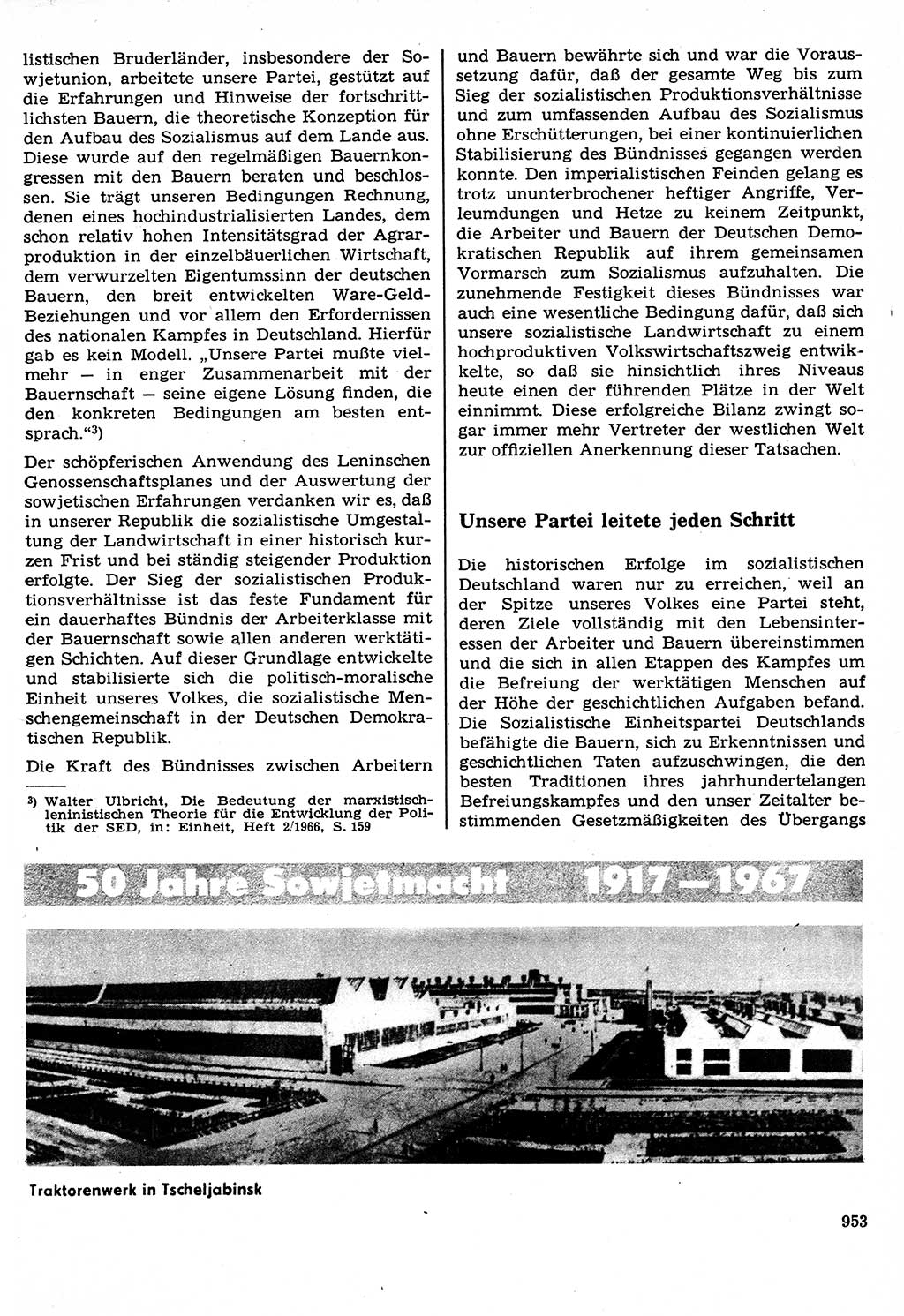 Neuer Weg (NW), Organ des Zentralkomitees (ZK) der SED (Sozialistische Einheitspartei Deutschlands) für Fragen des Parteilebens, 22. Jahrgang [Deutsche Demokratische Republik (DDR)] 1967, Seite 953 (NW ZK SED DDR 1967, S. 953)