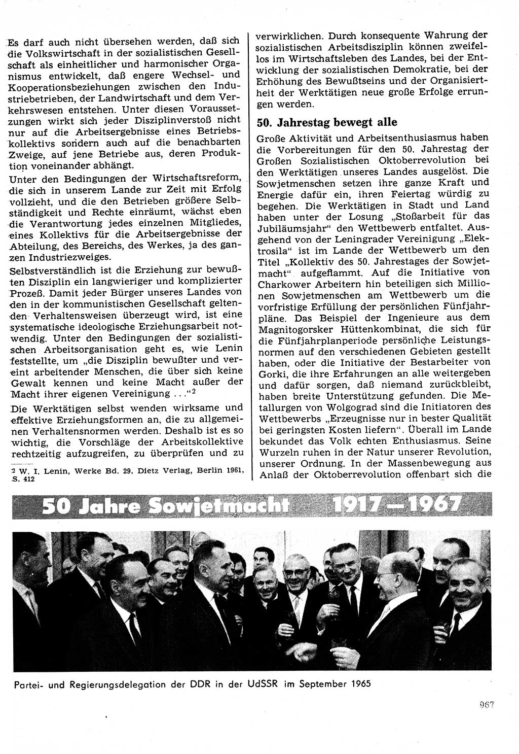 Neuer Weg (NW), Organ des Zentralkomitees (ZK) der SED (Sozialistische Einheitspartei Deutschlands) für Fragen des Parteilebens, 22. Jahrgang [Deutsche Demokratische Republik (DDR)] 1967, Seite 967 (NW ZK SED DDR 1967, S. 967)