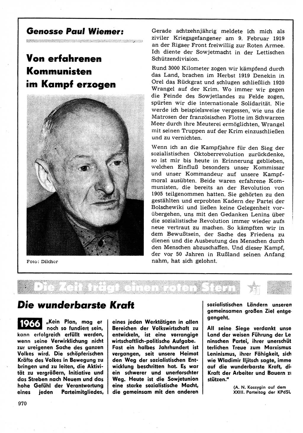 Neuer Weg (NW), Organ des Zentralkomitees (ZK) der SED (Sozialistische Einheitspartei Deutschlands) für Fragen des Parteilebens, 22. Jahrgang [Deutsche Demokratische Republik (DDR)] 1967, Seite 970 (NW ZK SED DDR 1967, S. 970)