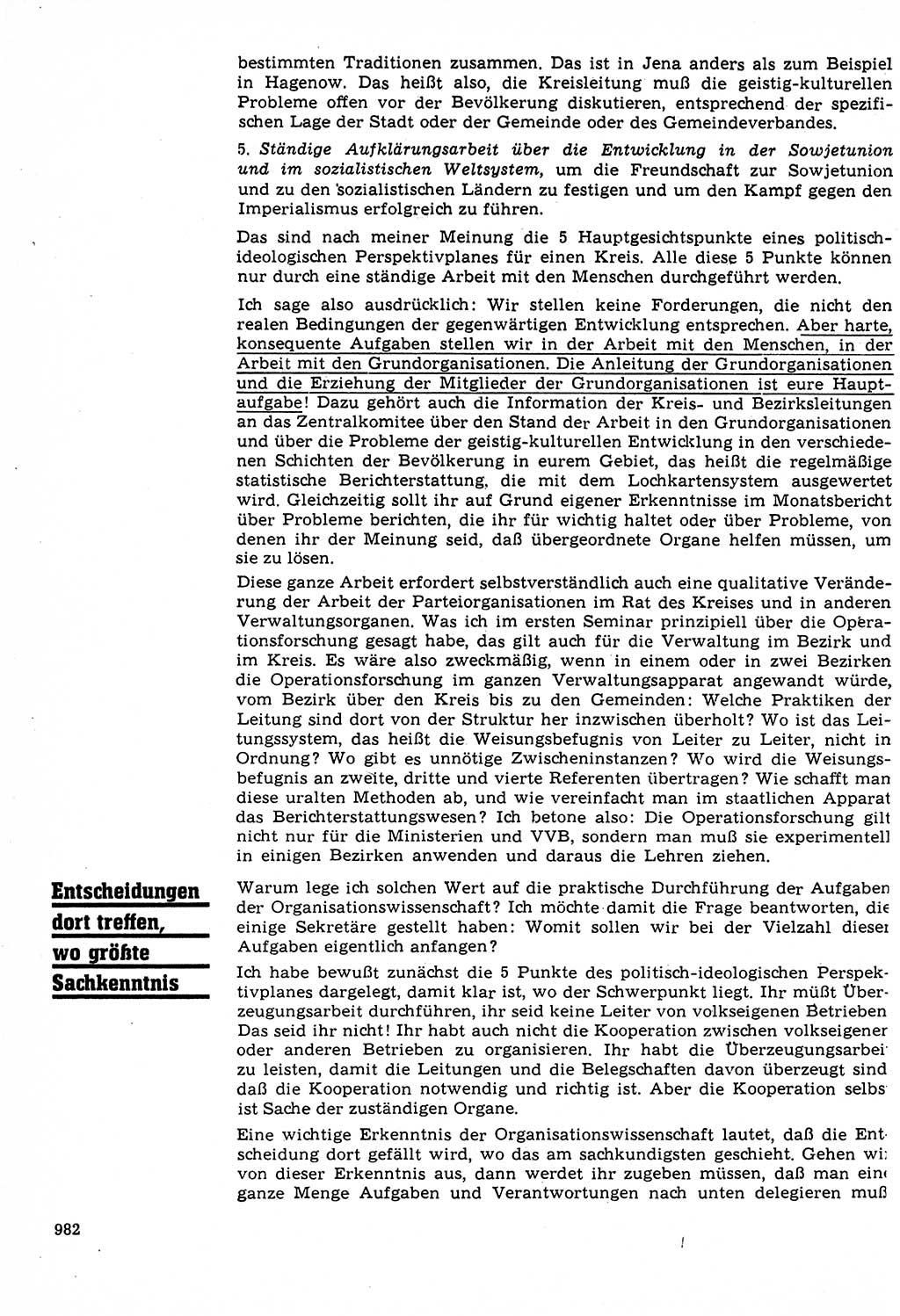 Neuer Weg (NW), Organ des Zentralkomitees (ZK) der SED (Sozialistische Einheitspartei Deutschlands) für Fragen des Parteilebens, 22. Jahrgang [Deutsche Demokratische Republik (DDR)] 1967, Seite 982 (NW ZK SED DDR 1967, S. 982)