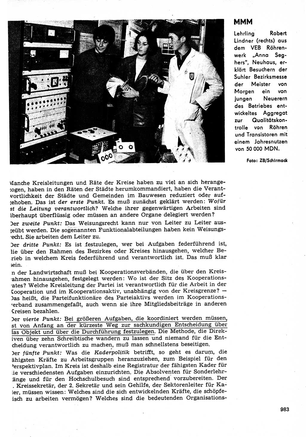 Neuer Weg (NW), Organ des Zentralkomitees (ZK) der SED (Sozialistische Einheitspartei Deutschlands) für Fragen des Parteilebens, 22. Jahrgang [Deutsche Demokratische Republik (DDR)] 1967, Seite 983 (NW ZK SED DDR 1967, S. 983)
