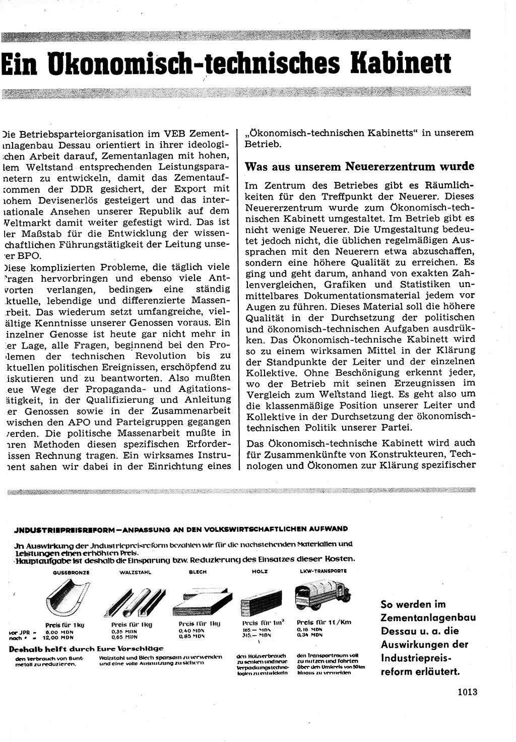 Neuer Weg (NW), Organ des Zentralkomitees (ZK) der SED (Sozialistische Einheitspartei Deutschlands) für Fragen des Parteilebens, 22. Jahrgang [Deutsche Demokratische Republik (DDR)] 1967, Seite 1013 (NW ZK SED DDR 1967, S. 1013)