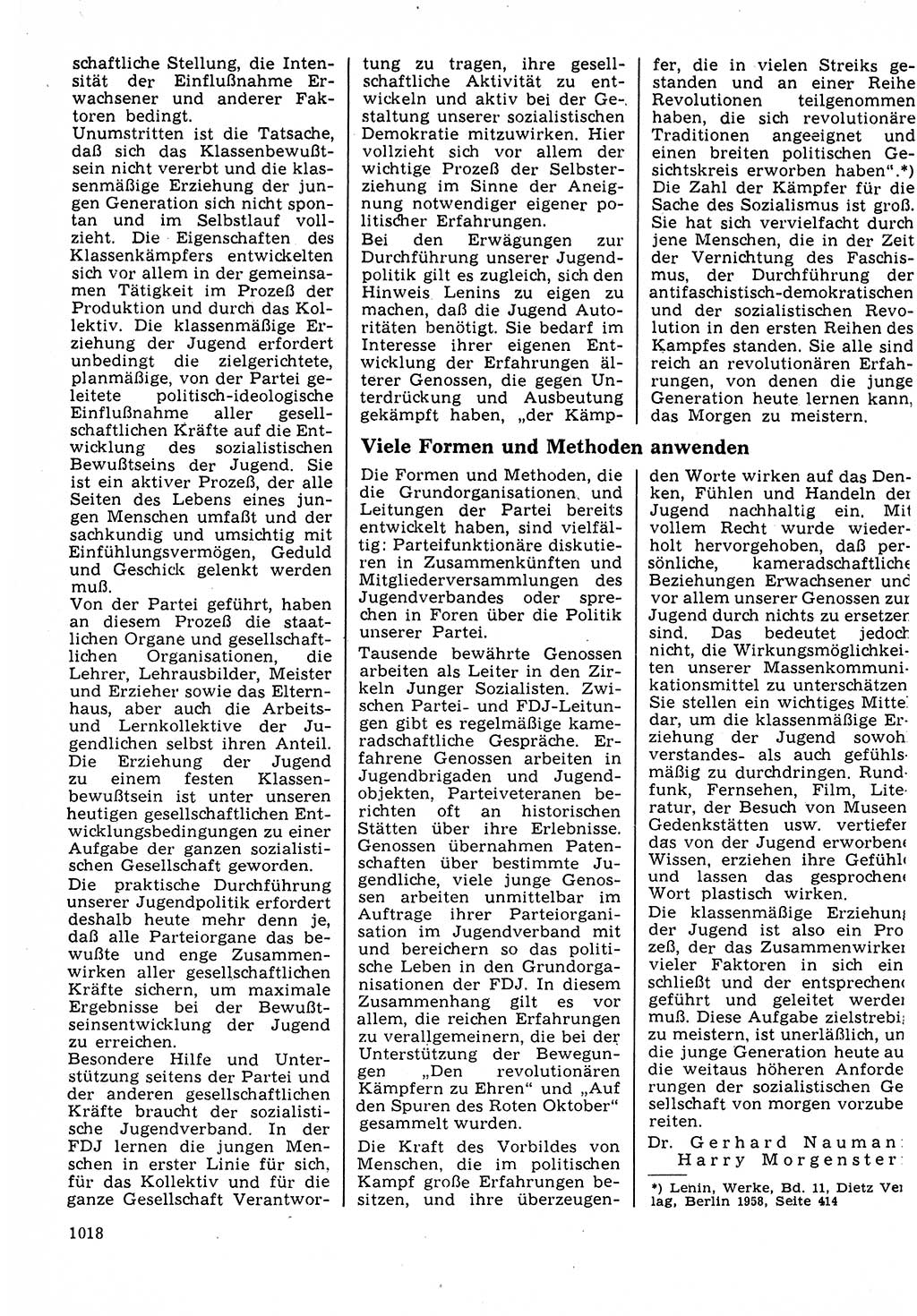 Neuer Weg (NW), Organ des Zentralkomitees (ZK) der SED (Sozialistische Einheitspartei Deutschlands) für Fragen des Parteilebens, 22. Jahrgang [Deutsche Demokratische Republik (DDR)] 1967, Seite 1018 (NW ZK SED DDR 1967, S. 1018)