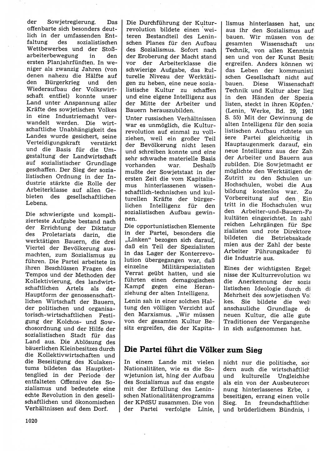 Neuer Weg (NW), Organ des Zentralkomitees (ZK) der SED (Sozialistische Einheitspartei Deutschlands) für Fragen des Parteilebens, 22. Jahrgang [Deutsche Demokratische Republik (DDR)] 1967, Seite 1020 (NW ZK SED DDR 1967, S. 1020)