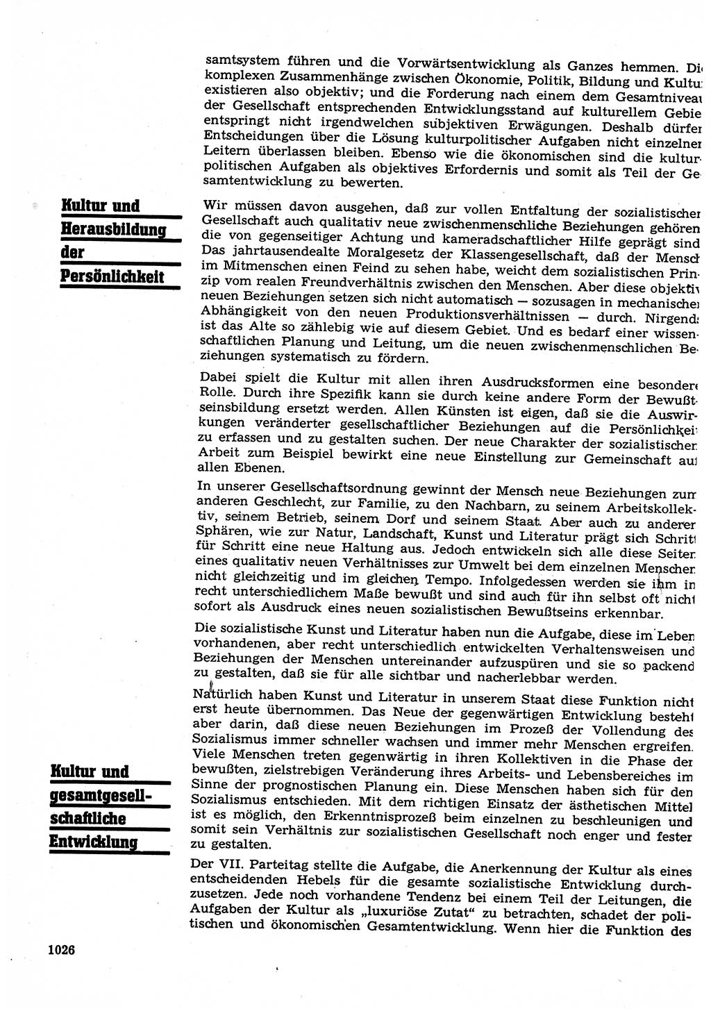 Neuer Weg (NW), Organ des Zentralkomitees (ZK) der SED (Sozialistische Einheitspartei Deutschlands) für Fragen des Parteilebens, 22. Jahrgang [Deutsche Demokratische Republik (DDR)] 1967, Seite 1026 (NW ZK SED DDR 1967, S. 1026)