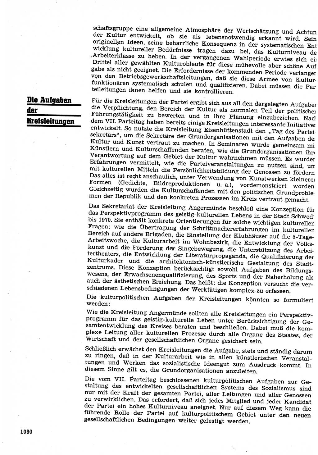 Neuer Weg (NW), Organ des Zentralkomitees (ZK) der SED (Sozialistische Einheitspartei Deutschlands) für Fragen des Parteilebens, 22. Jahrgang [Deutsche Demokratische Republik (DDR)] 1967, Seite 1030 (NW ZK SED DDR 1967, S. 1030)