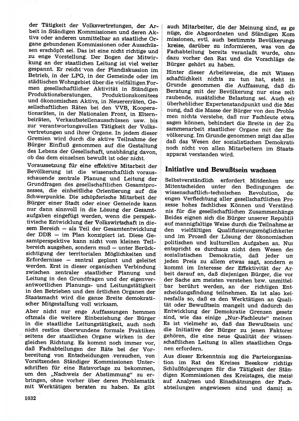 Neuer Weg (NW), Organ des Zentralkomitees (ZK) der SED (Sozialistische Einheitspartei Deutschlands) für Fragen des Parteilebens, 22. Jahrgang [Deutsche Demokratische Republik (DDR)] 1967, Seite 1032 (NW ZK SED DDR 1967, S. 1032)